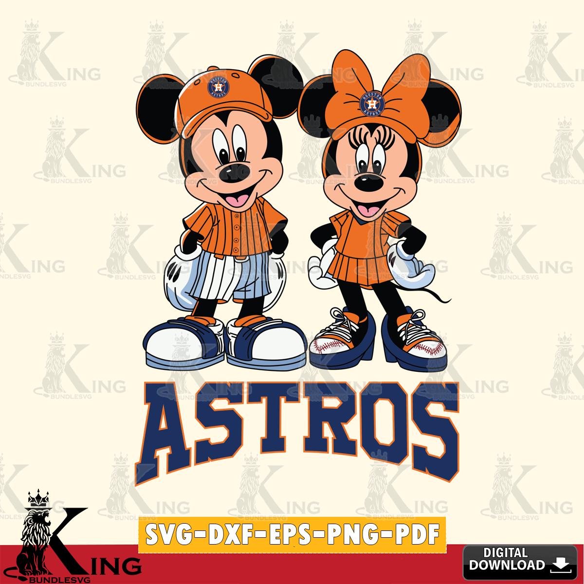 Houston Astros Mickey Minnie Mouse Fan SVG File, MLB for Cricut, Silhouette, Digital Download , file cut
