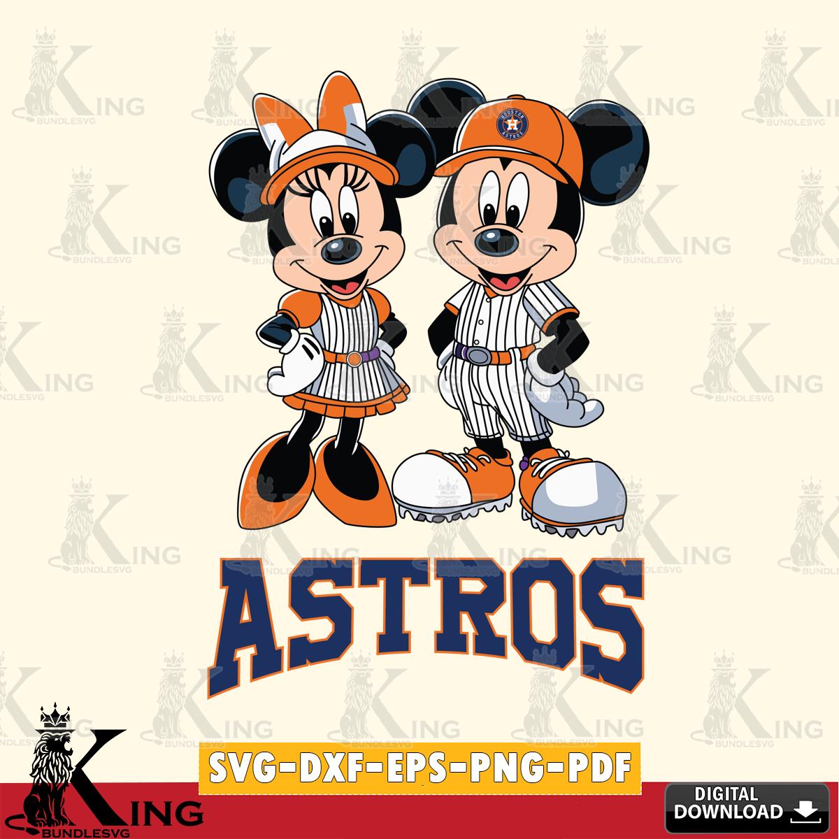 Houston Astros Mickey Minnie Sport SVG File, MLB for Cricut, Silhouette, Digital Download , file cut