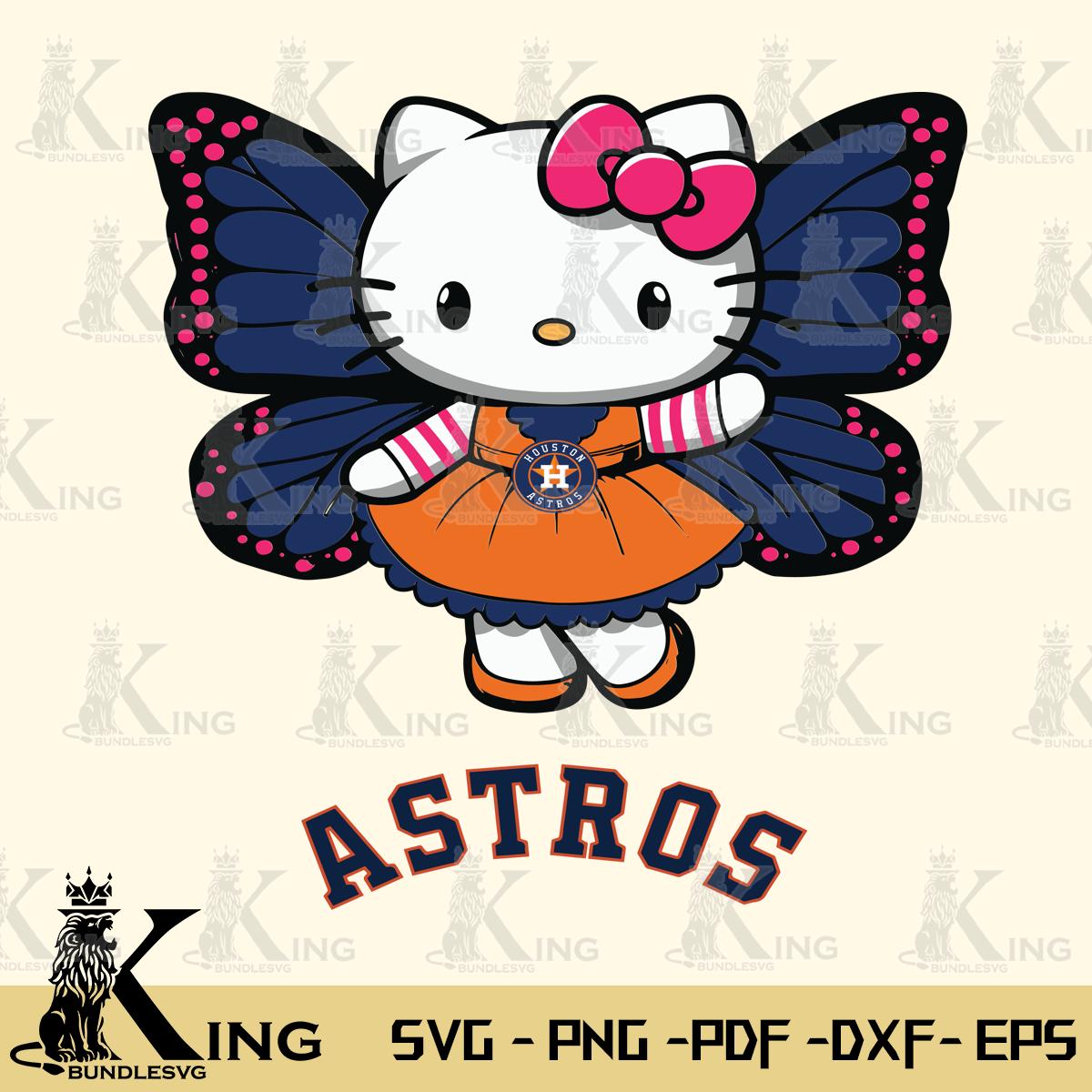 Houston Astros Whimsical Kitty Wings Svg Eps Dxf Png File, Digital Download