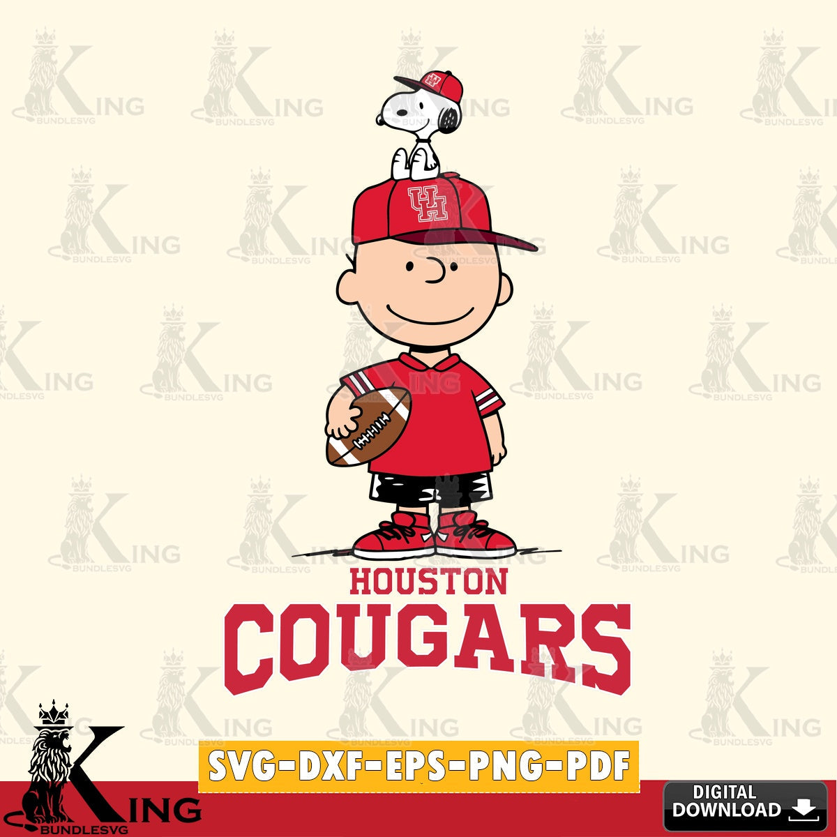 Houston Cougars Peanuts Football Rugby SVG, Cricut, Cut file , Digital Download , Instant Download, Peanuts svg, NCAA svg, Football svg, Sport svg