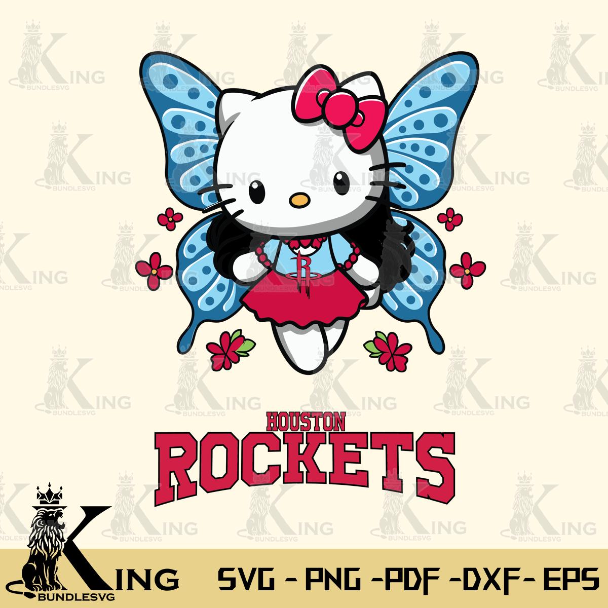 Houston Rockets Butterfly Kitty Charm Svg Eps Dxf Png File, Digital Download