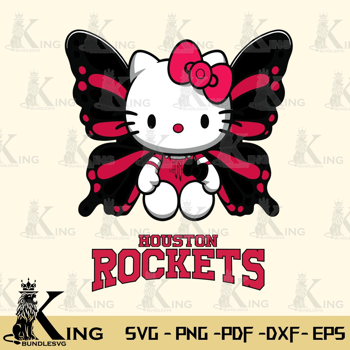 Houston Rockets Butterfly Kitty Delight Svg Eps Dxf Png File, Digital Download