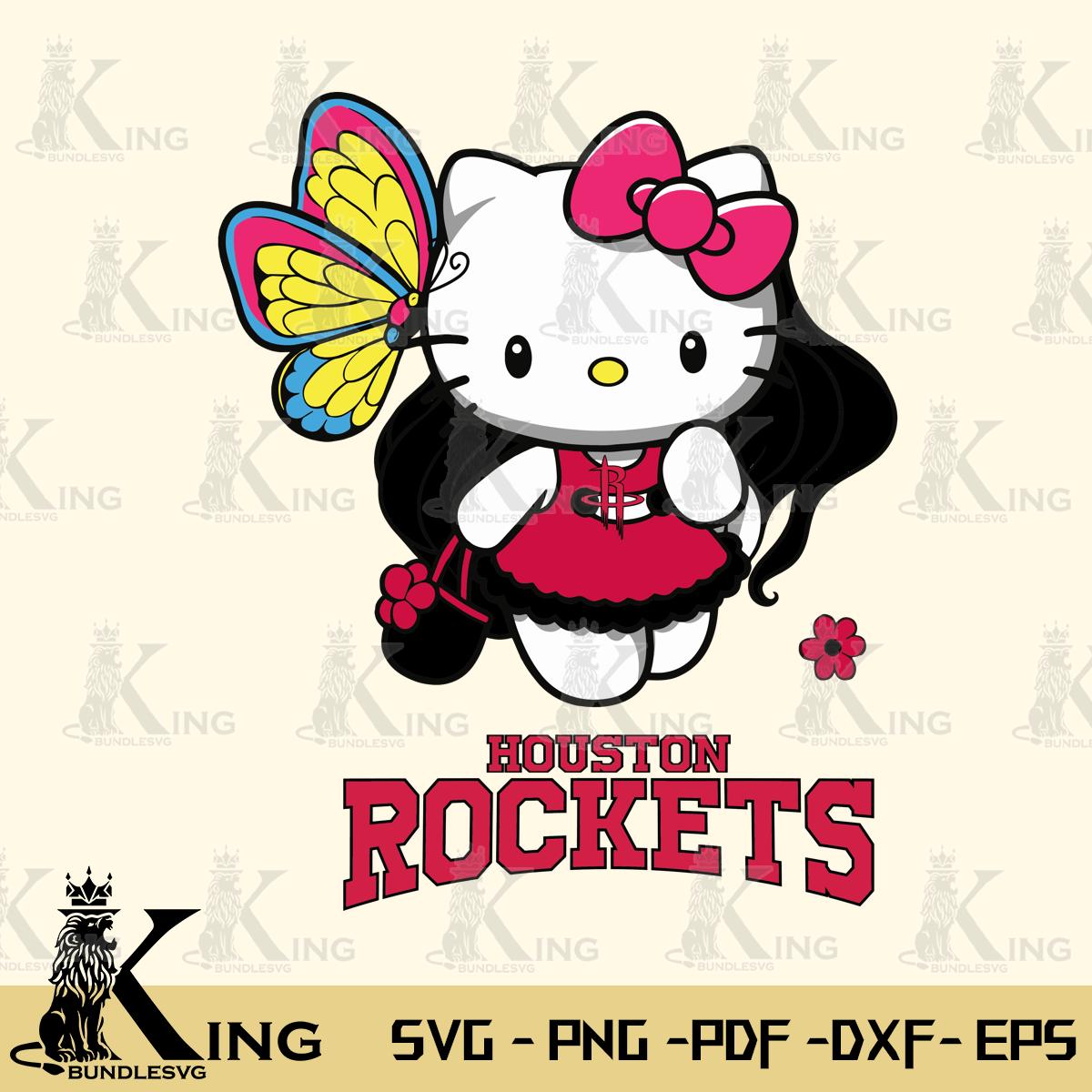 Houston Rockets Kitty Cartoon Svg Eps Dxf Png File, Digital Download