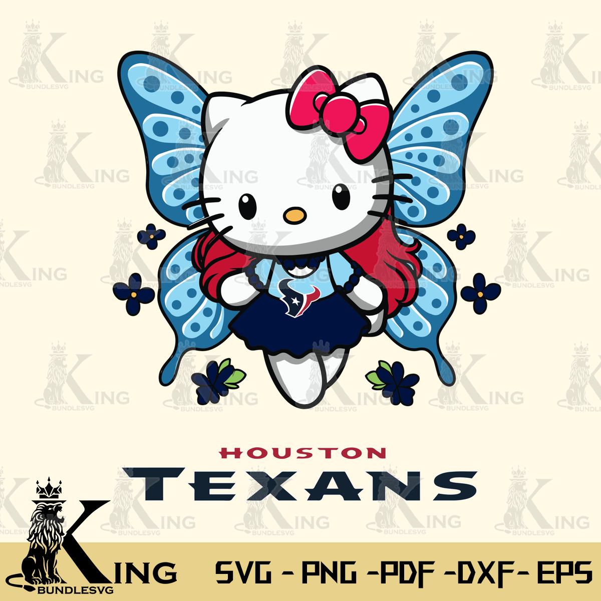 Houston Texans Butterfly Kitty Charm Svg Eps Dxf Png File, Digital Download