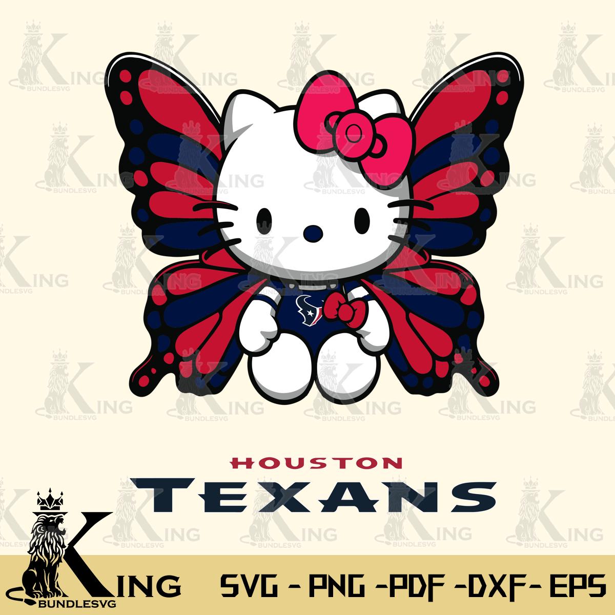 Houston Texans Butterfly Kitty Delight Svg Eps Dxf Png File, Digital Download