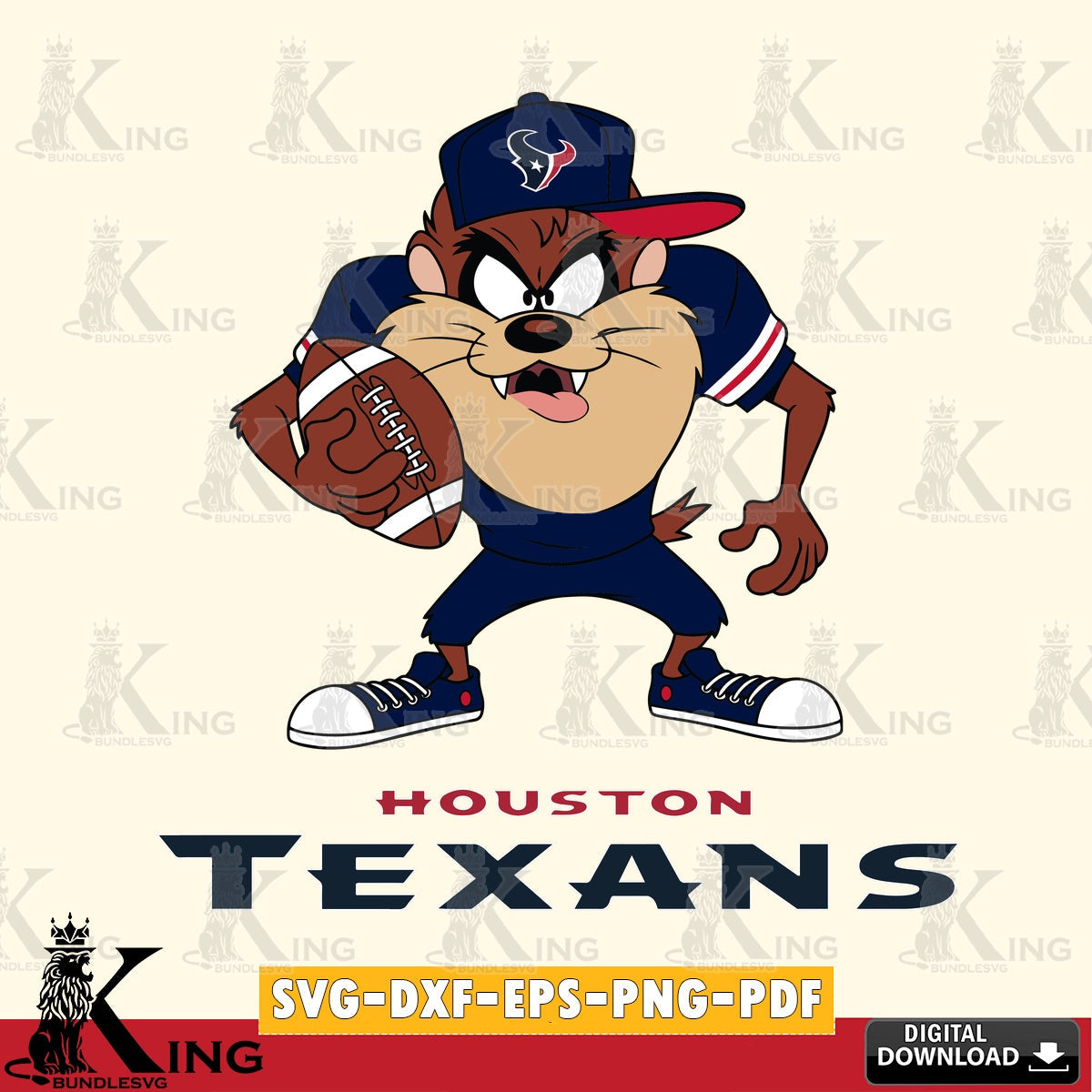 Houston Texans Đồng phục bóng đá Taz Cut file , Digital Download , Instant Download, Looney Tunes svg, Football svg