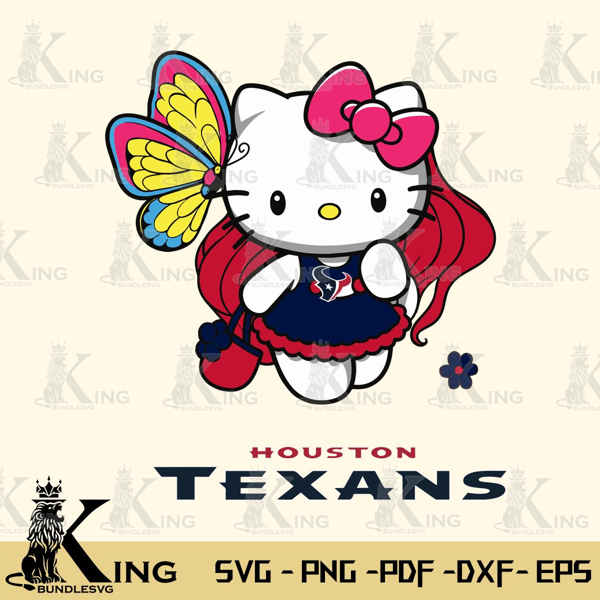 Houston Texans Kitty Cartoon Svg Eps Dxf Png File, Digital Download