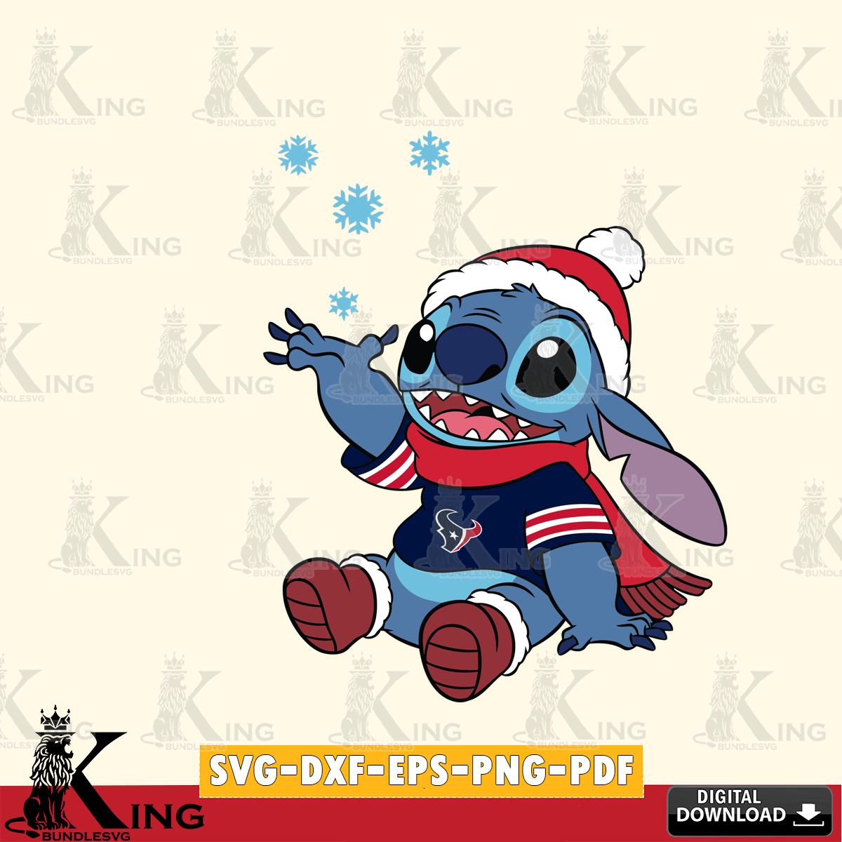 Houston Texans Stitch Wearing Winter Scarf SVG, NFL for Cricut, Silhouette, Digital Download , file cut