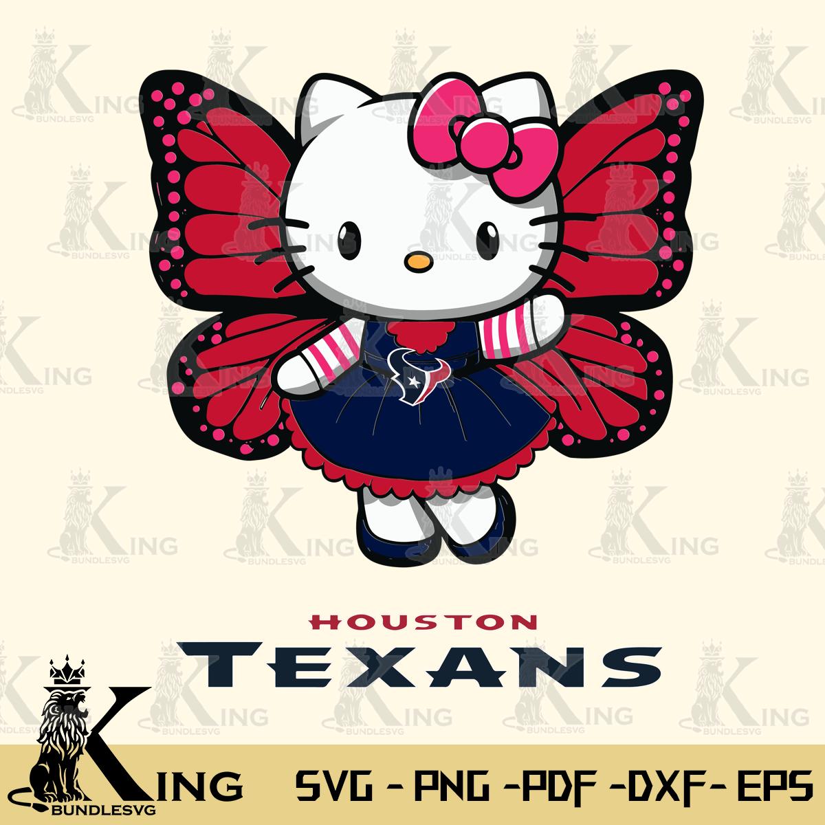 Houston Texans Whimsical Kitty Wings Svg Eps Dxf Png File, Digital Download