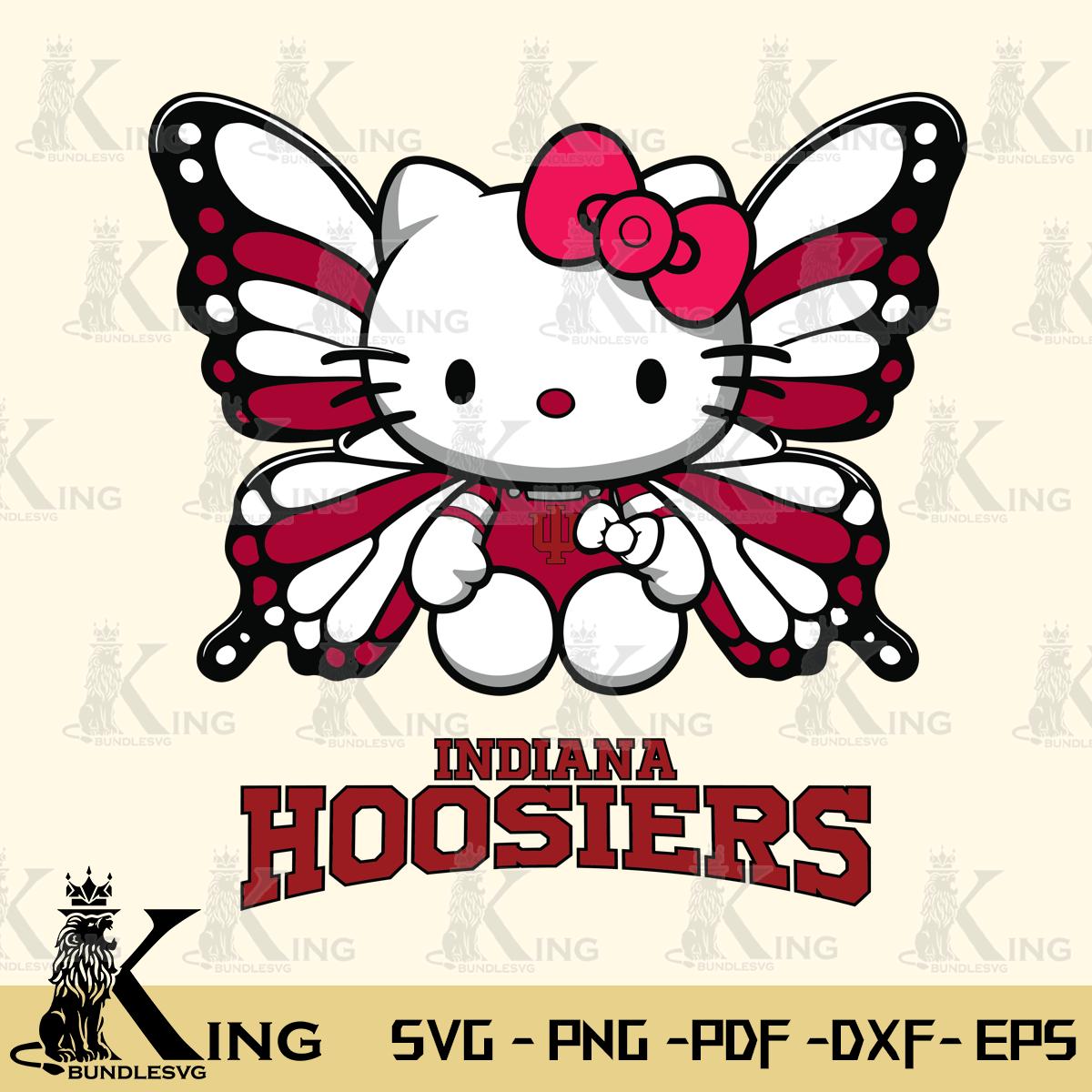 Indiana Hoosiers Butterfly Kitty Delight Svg Eps Dxf Png File, Digital Download