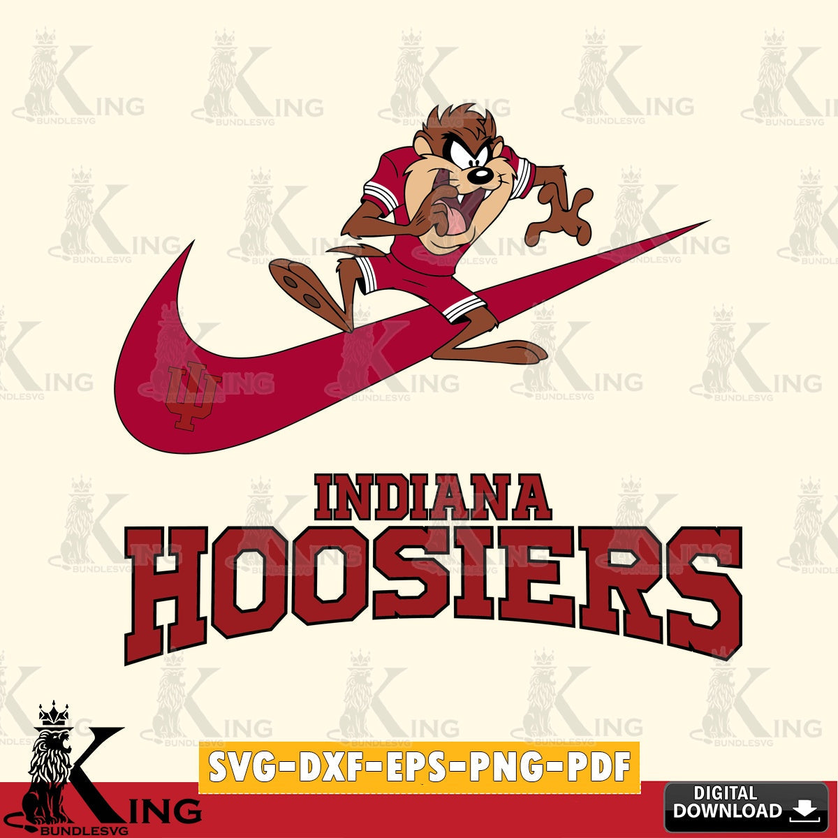 Indiana Hoosiers Taz Football Nike SVG file, Cut file , Digital Download , Instant Download, Taz svg, NCAA svg