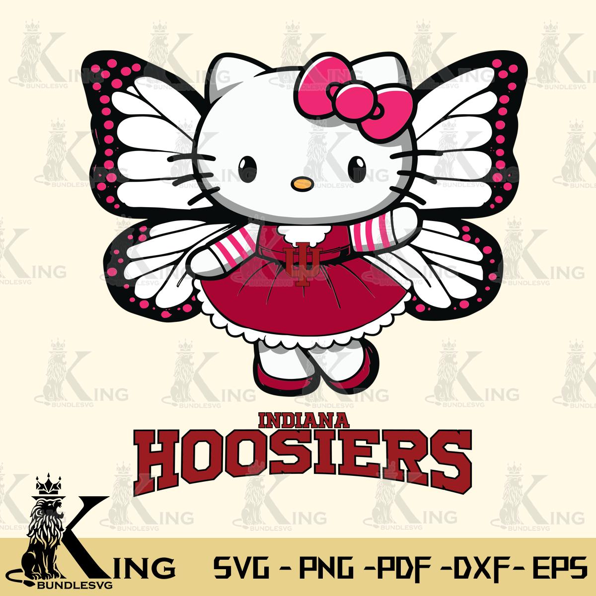 Indiana Hoosiers Whimsical Kitty Wings Svg Eps Dxf Png File, Digital Download