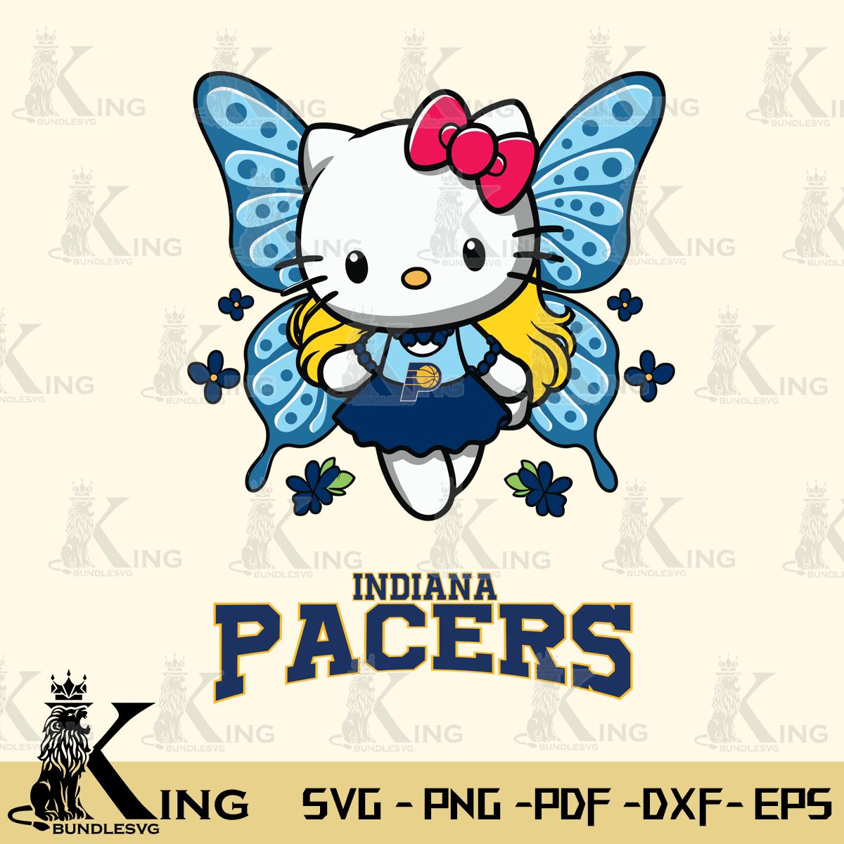Indiana Pacers Butterfly Kitty Charm Svg Eps Dxf Png File, Digital Download