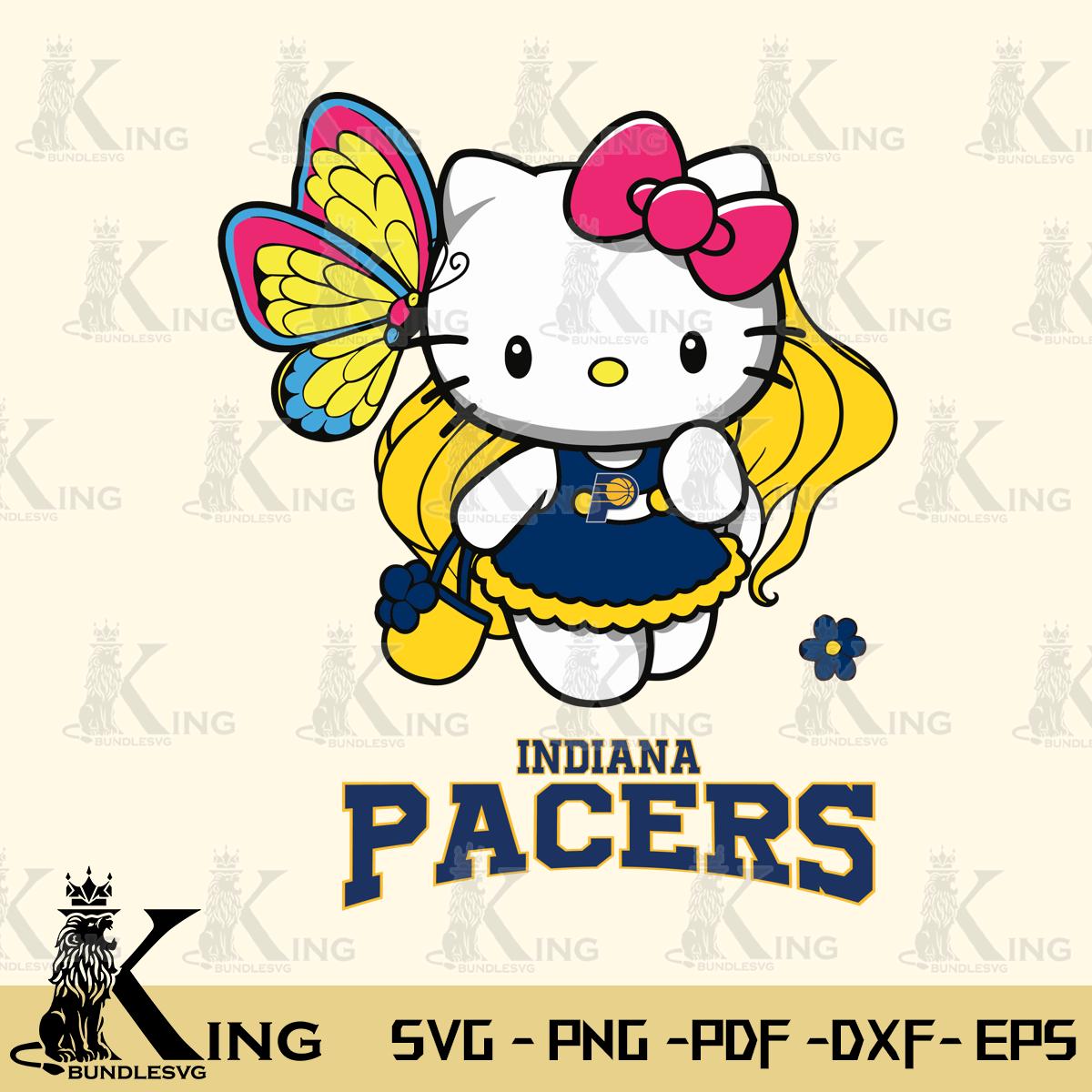 Indiana Pacers Kitty Cartoon Svg Eps Dxf Png File, Digital Download