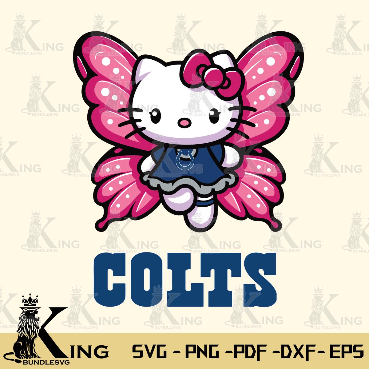 Indianapolis Colts Hello Kitty Dreamscape Svg Eps Dxf Png File, Digital Download