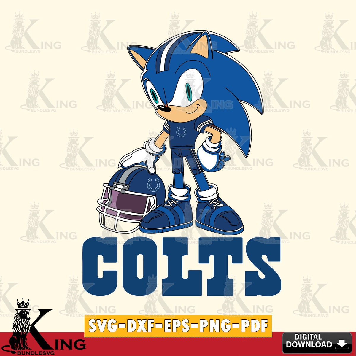 Indianapolis Colts Sonic Player Football SVG file, Vector , Digital Download , PDF File , Instant Download