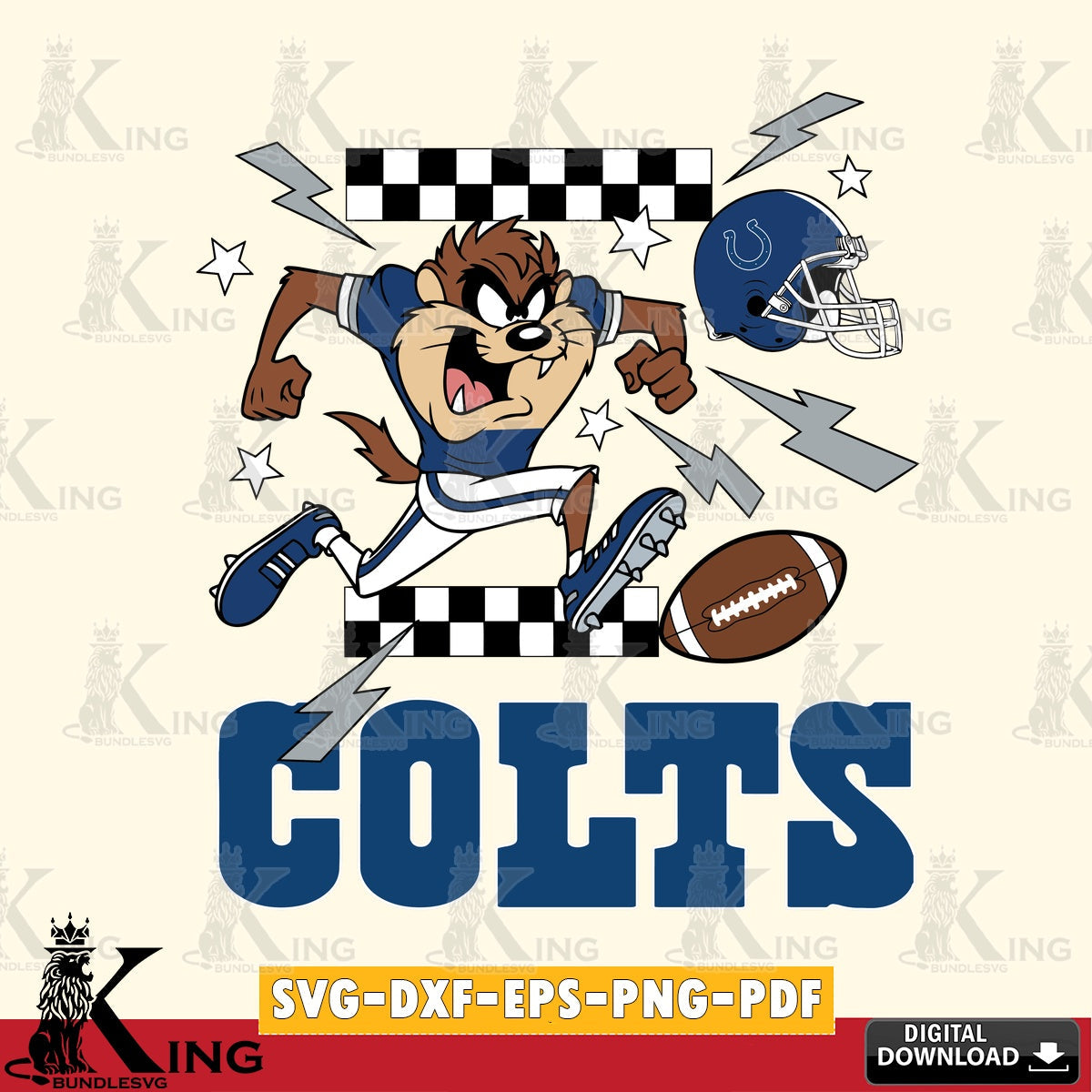 Indianapolis Colts Taz Football Lightning Cut file , Digital Download , Instant Download, Looney Tunes svg, Football svg