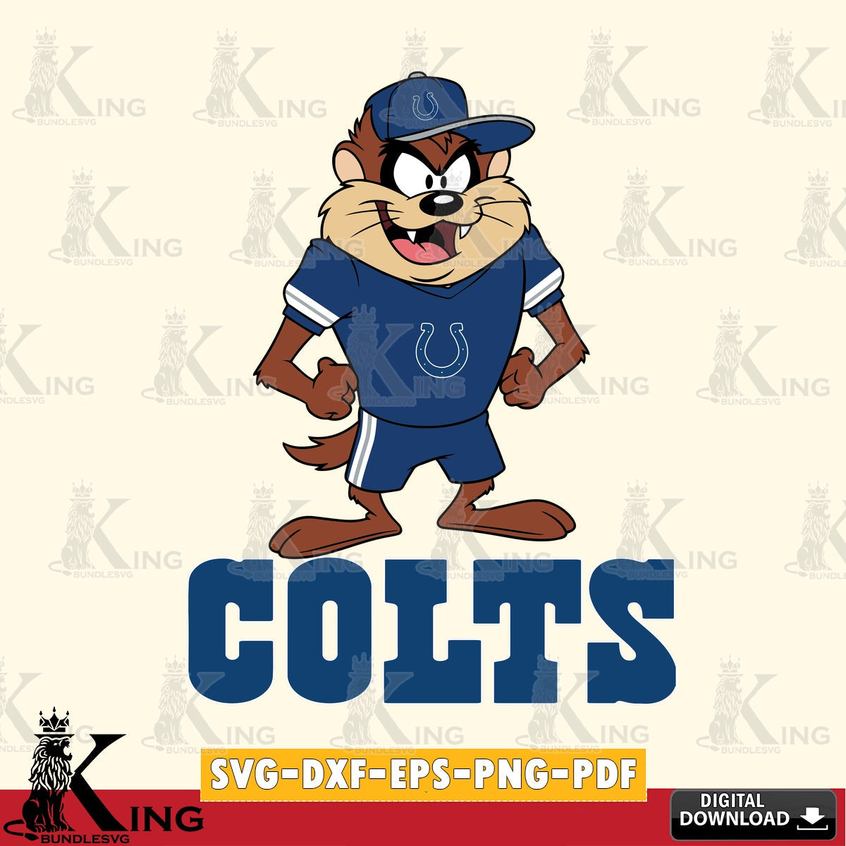 Indianapolis Colts Taz Standing Pose Cut file , Digital Download , Instant Download, Looney Tunes svg, Football svg