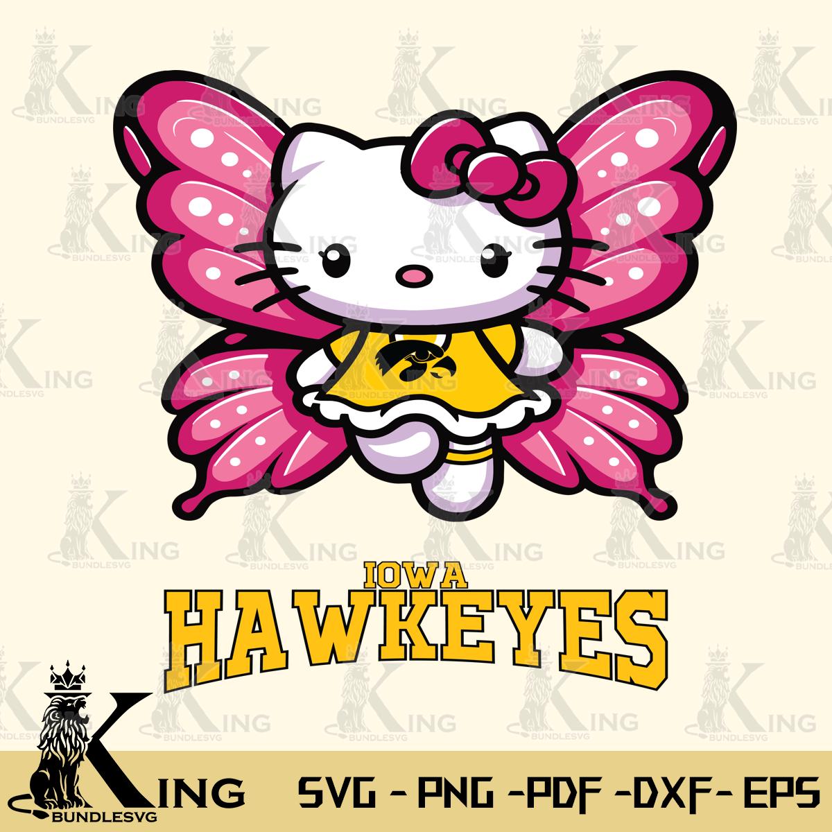 Iowa Hawkeyes Hello Kitty Dreamscape Svg Eps Dxf Png File, Digital Download