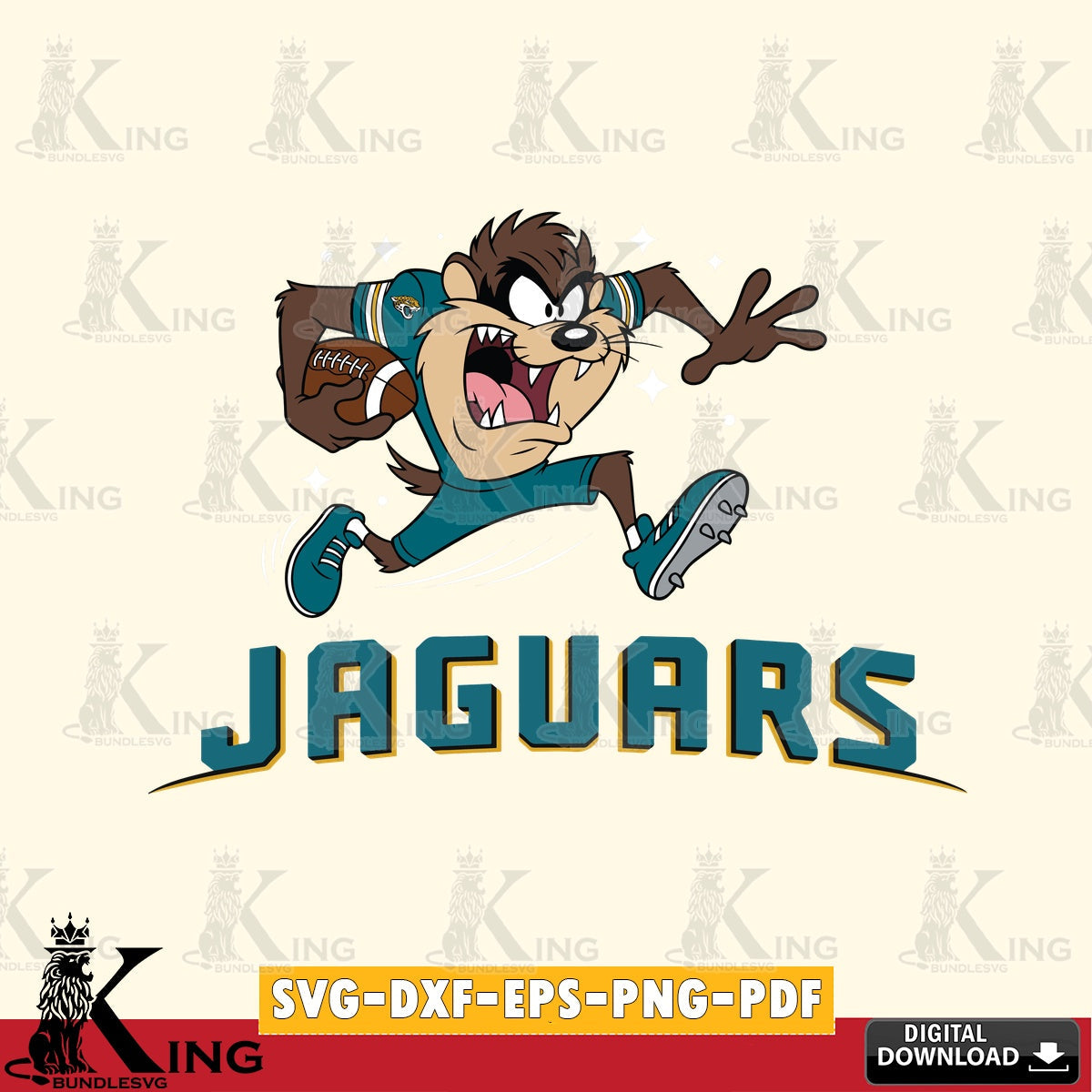 Jacksonville Jaguars Angry Taz Football Cut file , Digital Download , Instant Download, Looney Tunes svg, Football svg