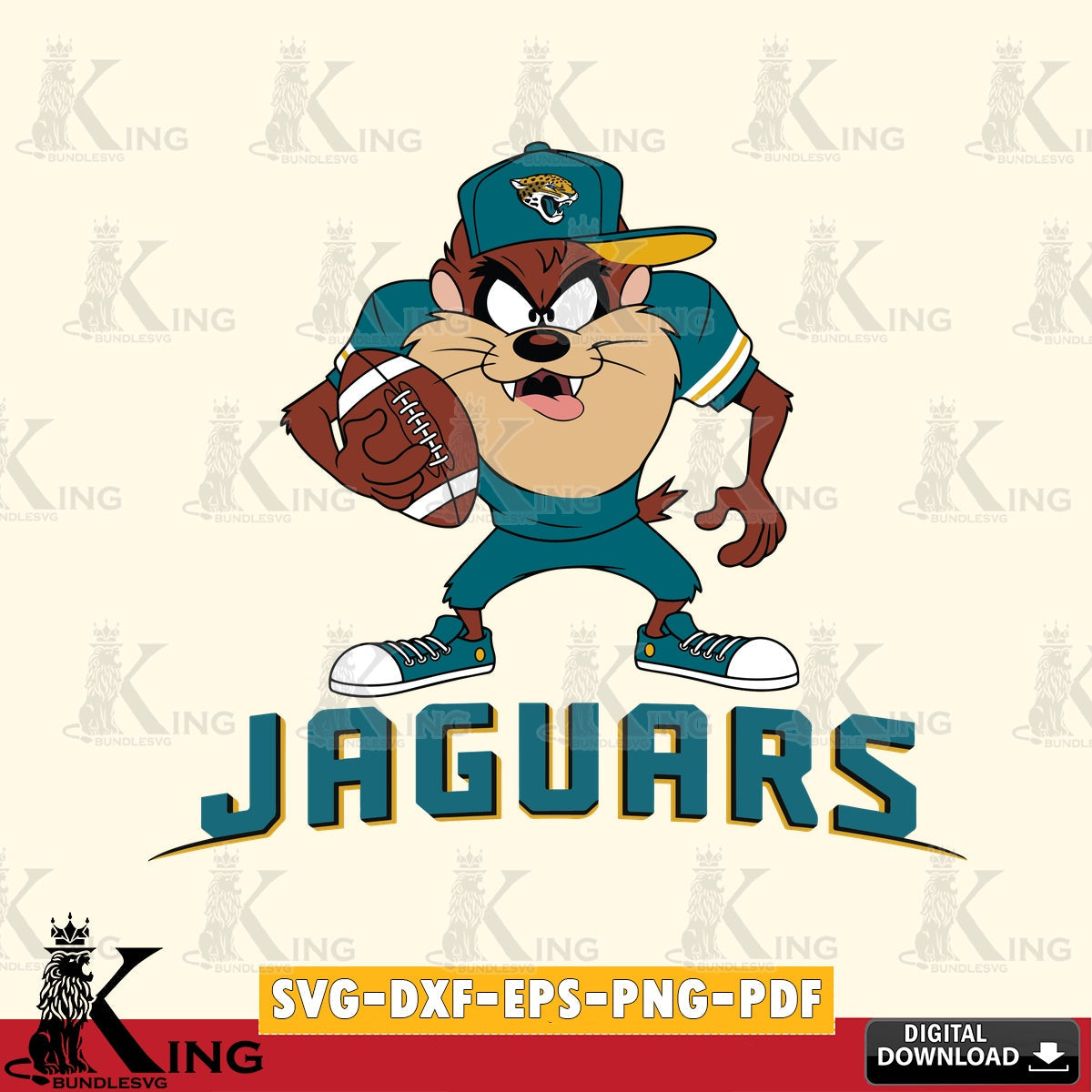 Jacksonville Jaguars Đồng phục bóng đá Taz Cut file , Digital Download , Instant Download, Looney Tunes svg, Football svg
