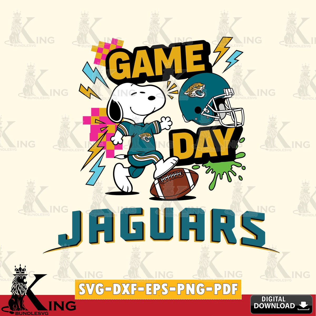 Jacksonville Jaguars Snoopy Game day Cricut file , Cut file , Digital Download , PDF File , Instant Download