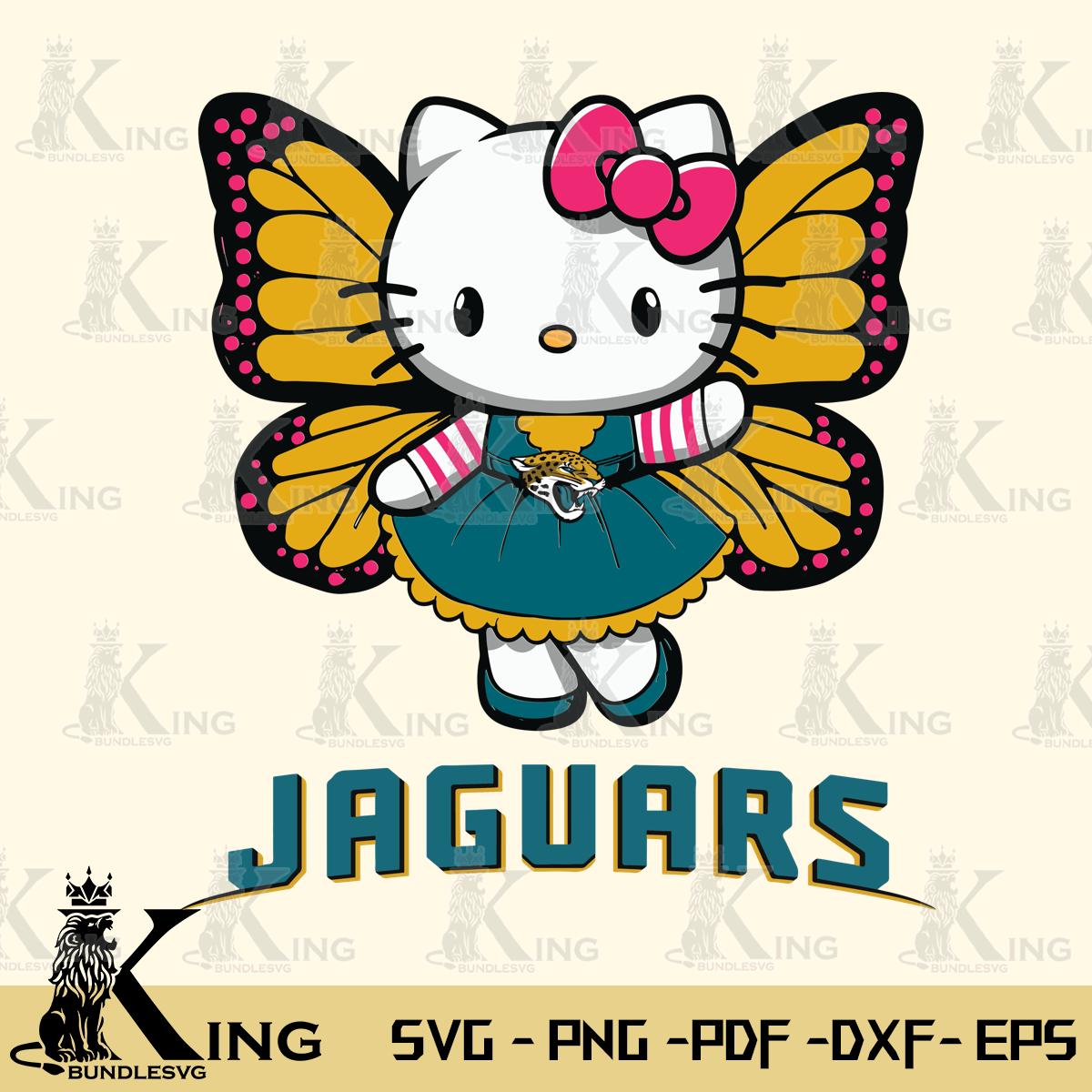 Jacksonville Jaguars Whimsical Kitty Wings Svg Eps Dxf Png File, Digital Download