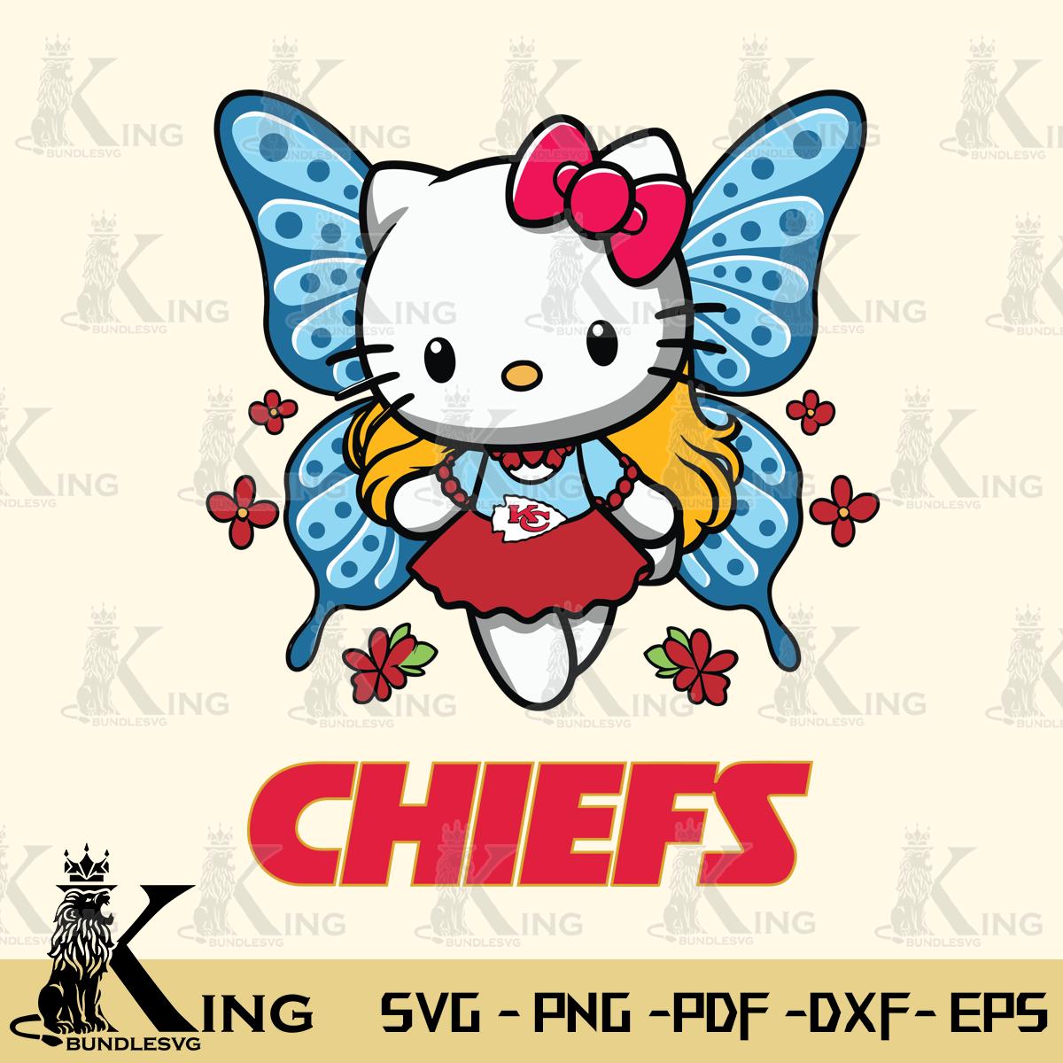 Kansas City Chiefs Butterfly Kitty Charm Svg Eps Dxf Png File, Digital Download