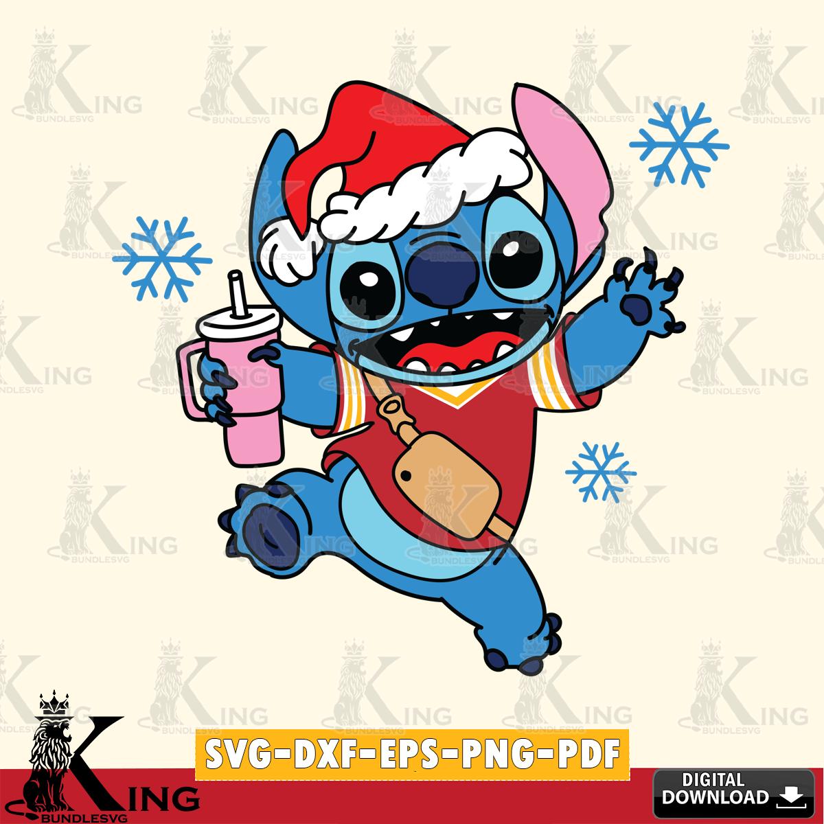 Kansas City Chiefs Christmas Stitch With Tumbler SVG, NFL for Cricut, Silhouette, Digital Download , file cut