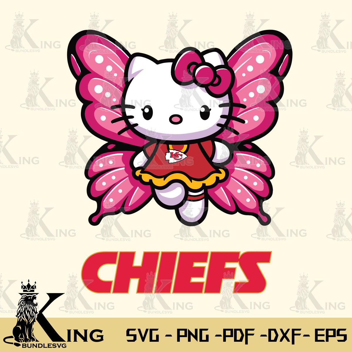 Kansas City Chiefs Hello Kitty Dreamscape Svg Eps Dxf Png File, Digital Download