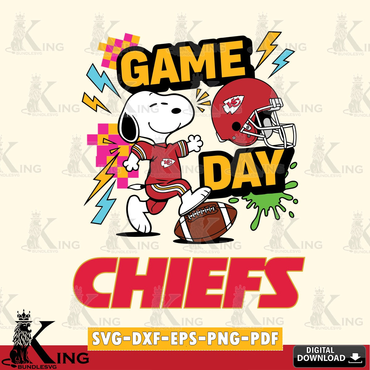 Kansas City Chiefs Snoopy Game day Cricut file , Cut file , Digital Download , PDF File , Instant Download