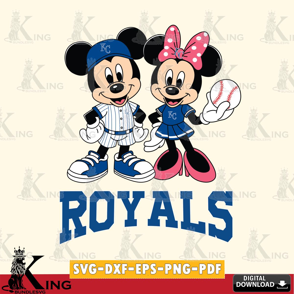 Kansas City Royals Baseball Mickey Minnie Mouse SVG File, MLB for Cricut, Silhouette, Digital Download , file cut