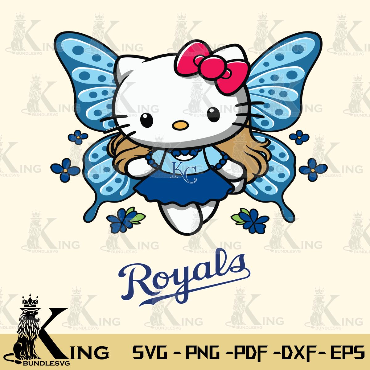 Kansas City Royals Butterfly Kitty Charm Svg Eps Dxf Png File, Digital Download