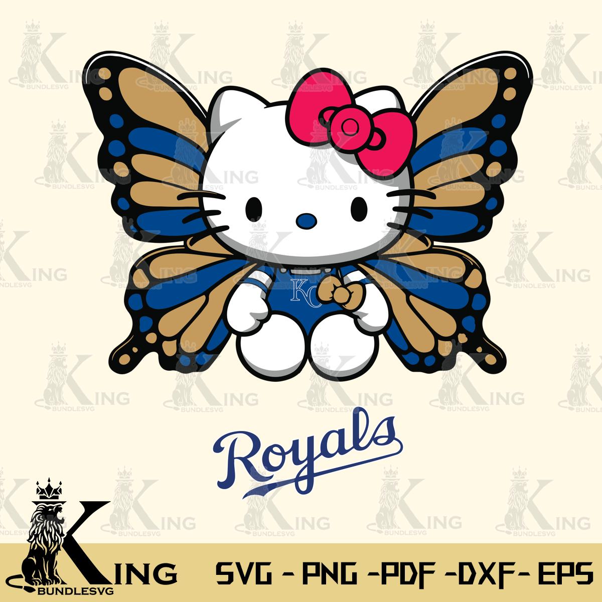 Kansas City Royals Butterfly Kitty Delight Svg Eps Dxf Png File, Digital Download