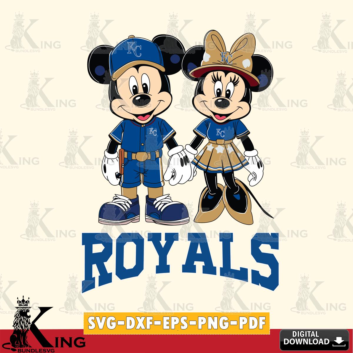Kansas City Royals Mickey Minnie Baseball SVG File, MLB for Cricut, Silhouette, Digital Download , file cut