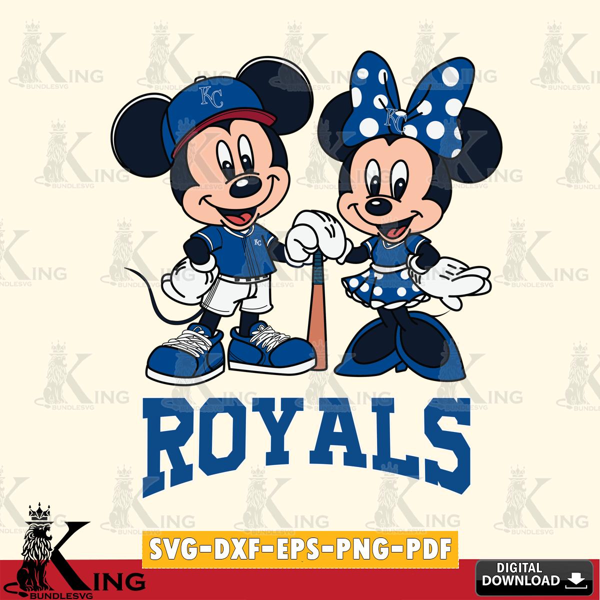 Kansas City Royals Mickey Minnie Mouse Sport SVG File, MLB for Cricut, Silhouette, Digital Download , file cut