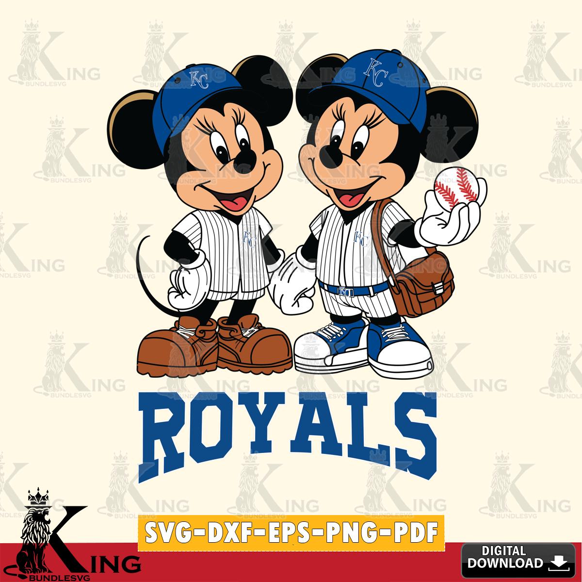 Kansas City Royals Mickey Minnie Mouse couple SVG File, MLB for Cricut, Silhouette, Digital Download , file cut