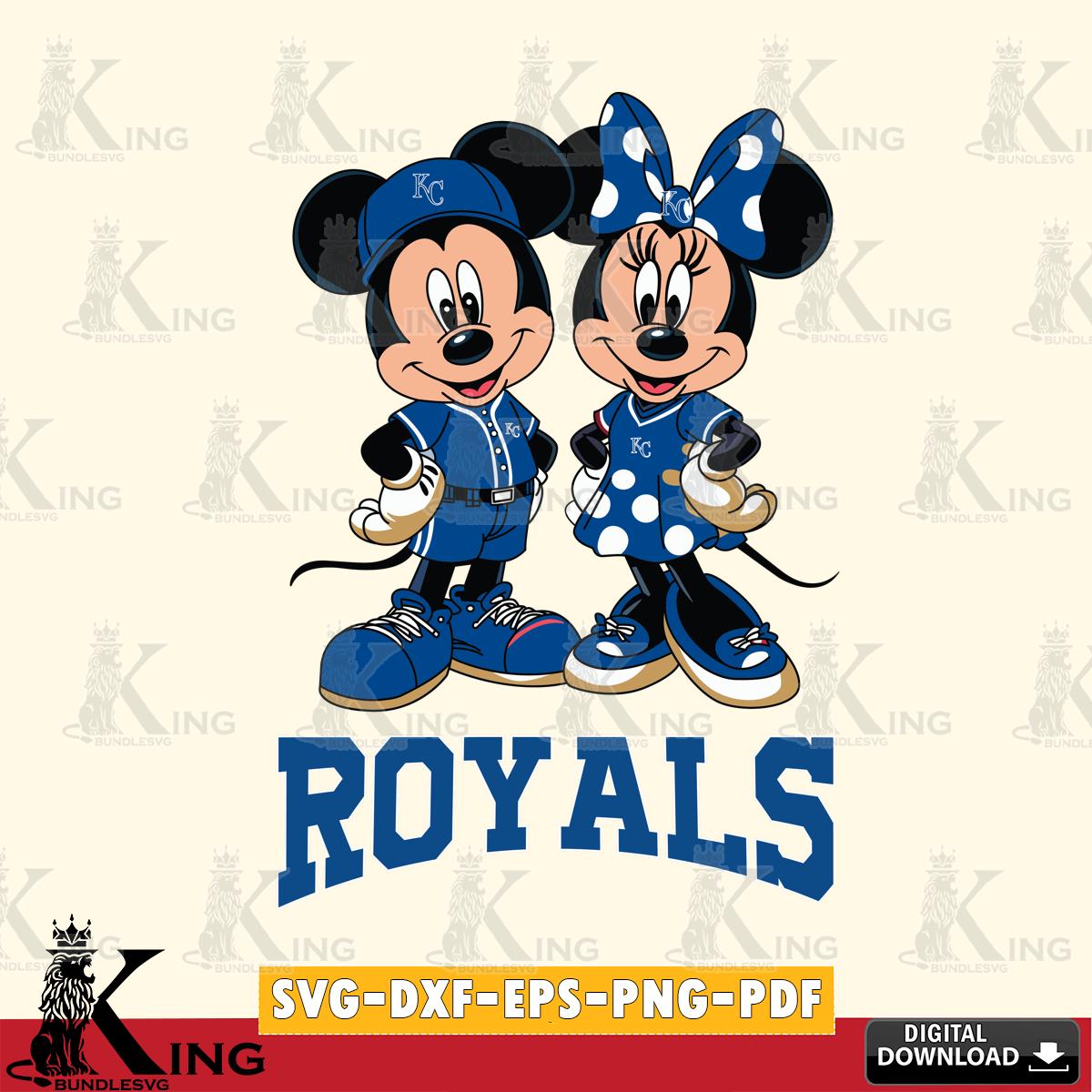 Kansas City Royals Mickey Minnie Mouse couple sport SVG File, MLB for Cricut, Silhouette, Digital Download , file cut