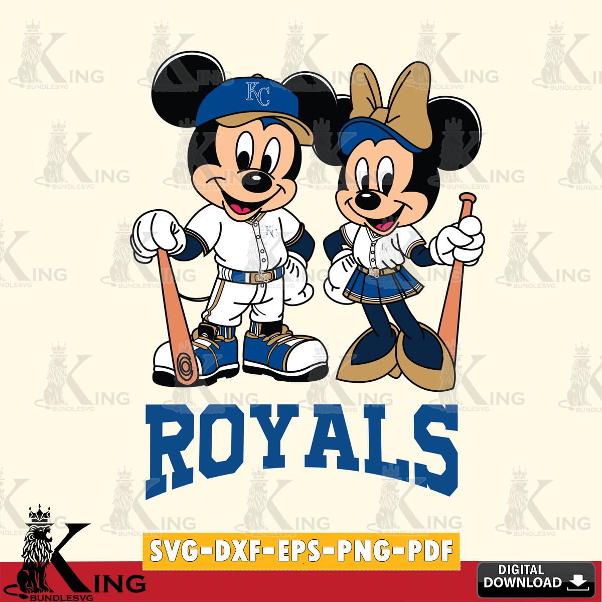 Kansas City Royals Mickey Minnie Mouse player SVG File, MLB for Cricut, Silhouette, Digital Download , file cut