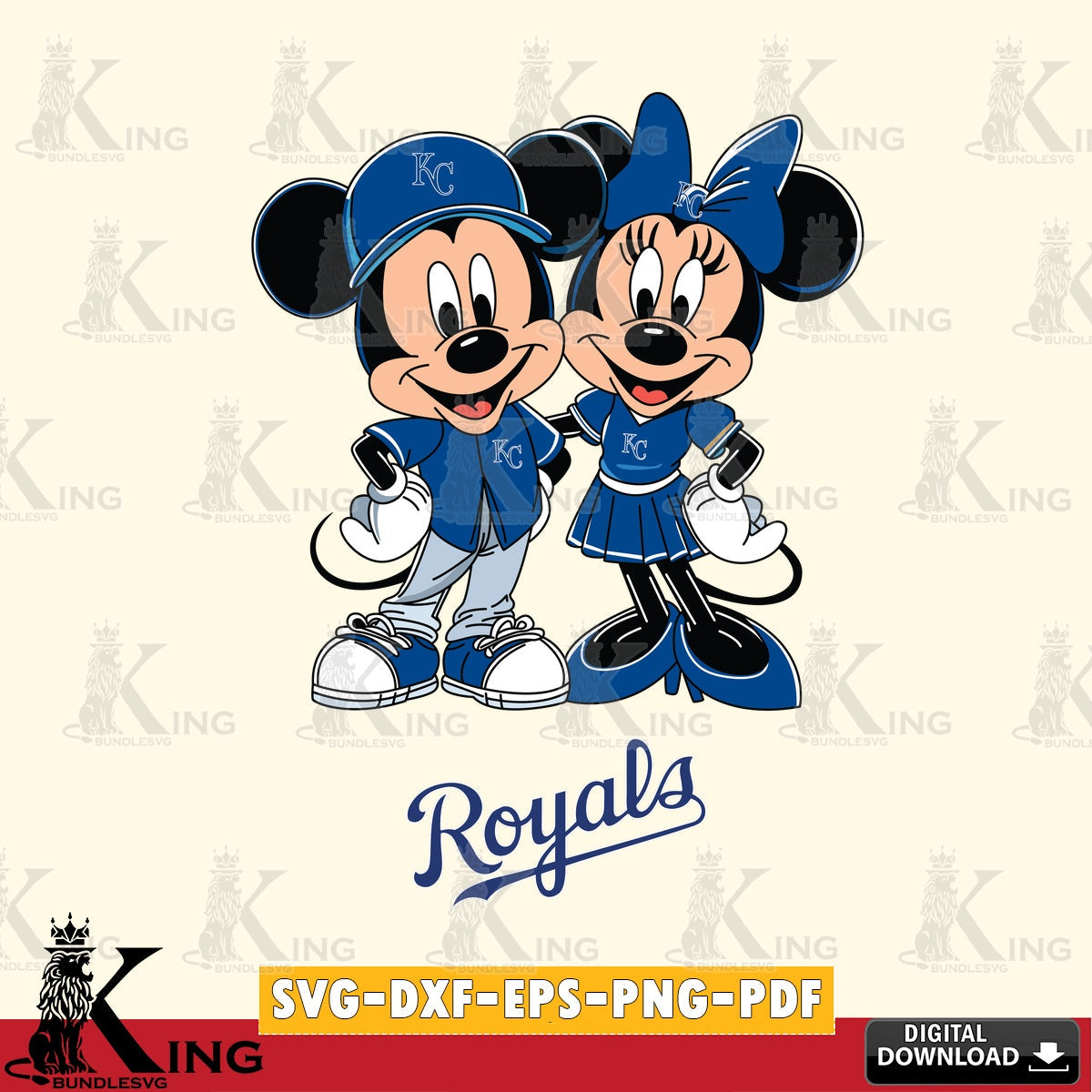Kansas City Royals Mickey Minnie Mouse smile SVG file , For Cricut, File cut , Digital Download , PDF File, Cut Files