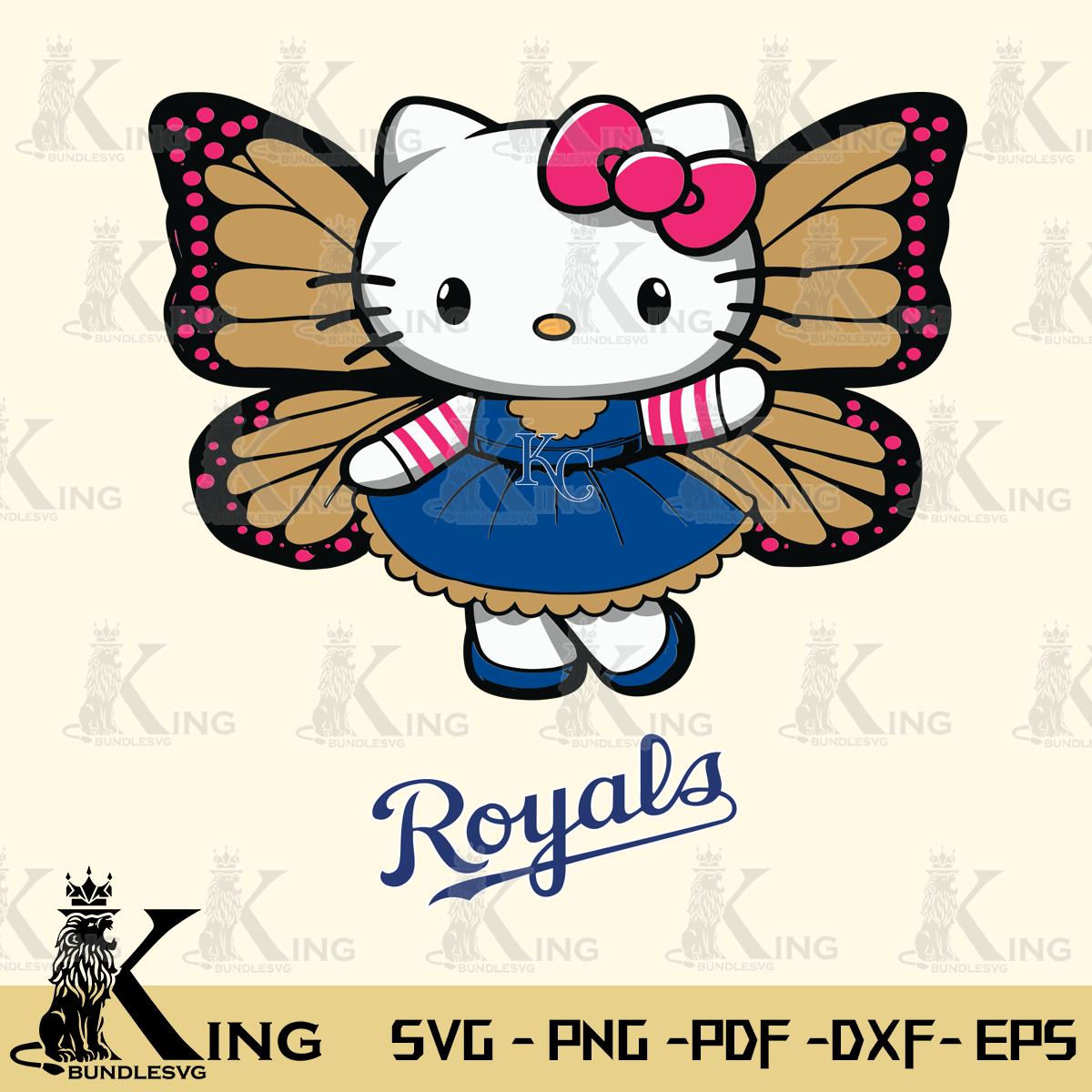 Kansas City Royals Whimsical Kitty Wings Svg Eps Dxf Png File, Digital Download