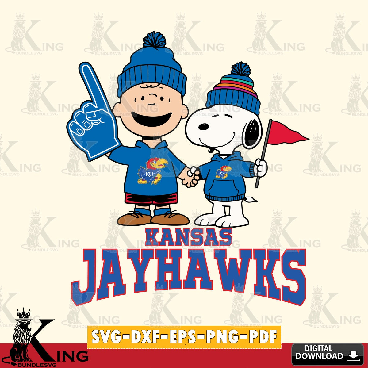 Kansas Jayhawks Peanuts Fan Gear SVG, Cricut, Cut file , Digital Download , Instant Download, Peanuts svg, NCAA svg, Football svg, Sport svg