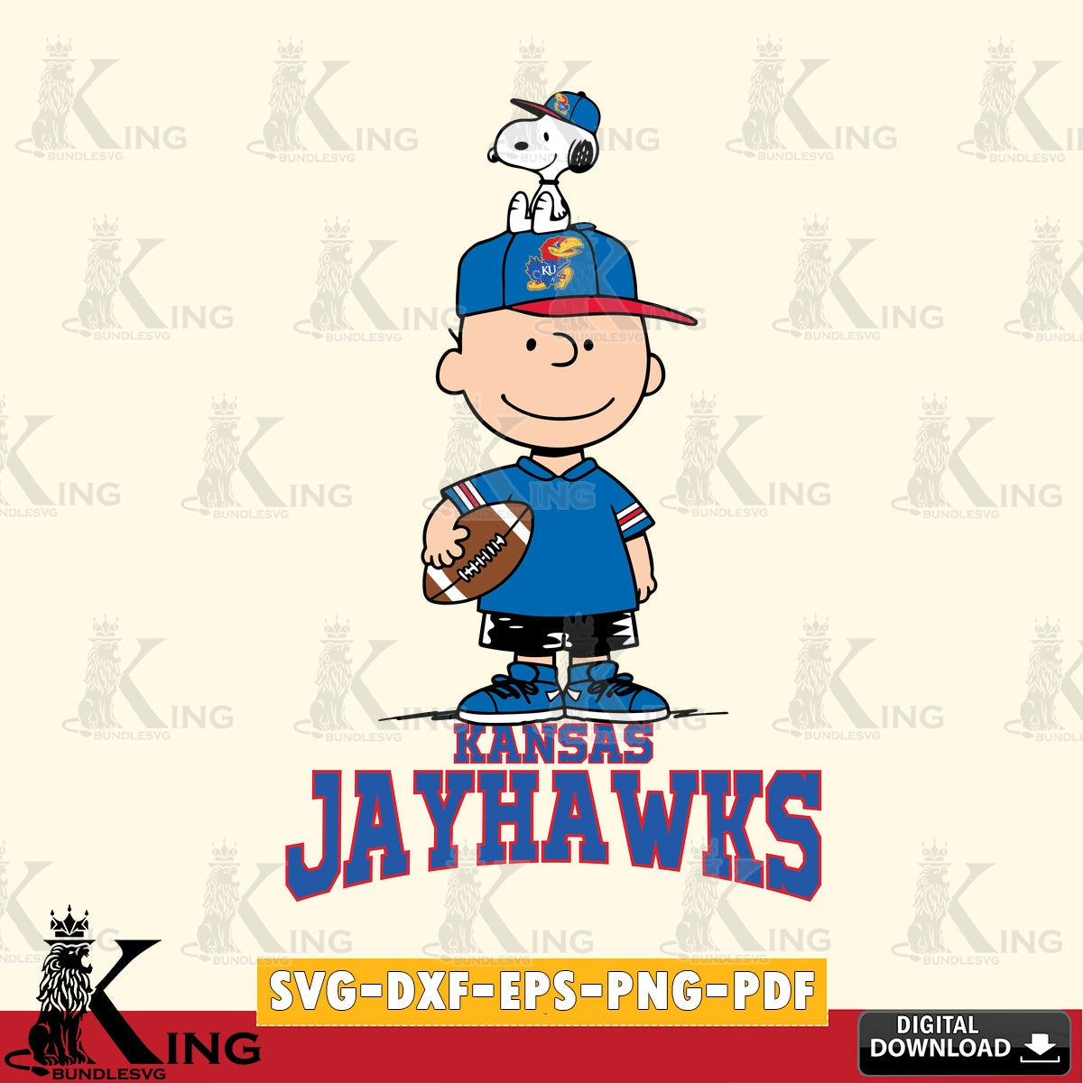 Kansas Jayhawks Peanuts Football Rugby SVG, Cricut, Cut file , Digital Download , Instant Download, Peanuts svg, NCAA svg, Football svg, Sport svg
