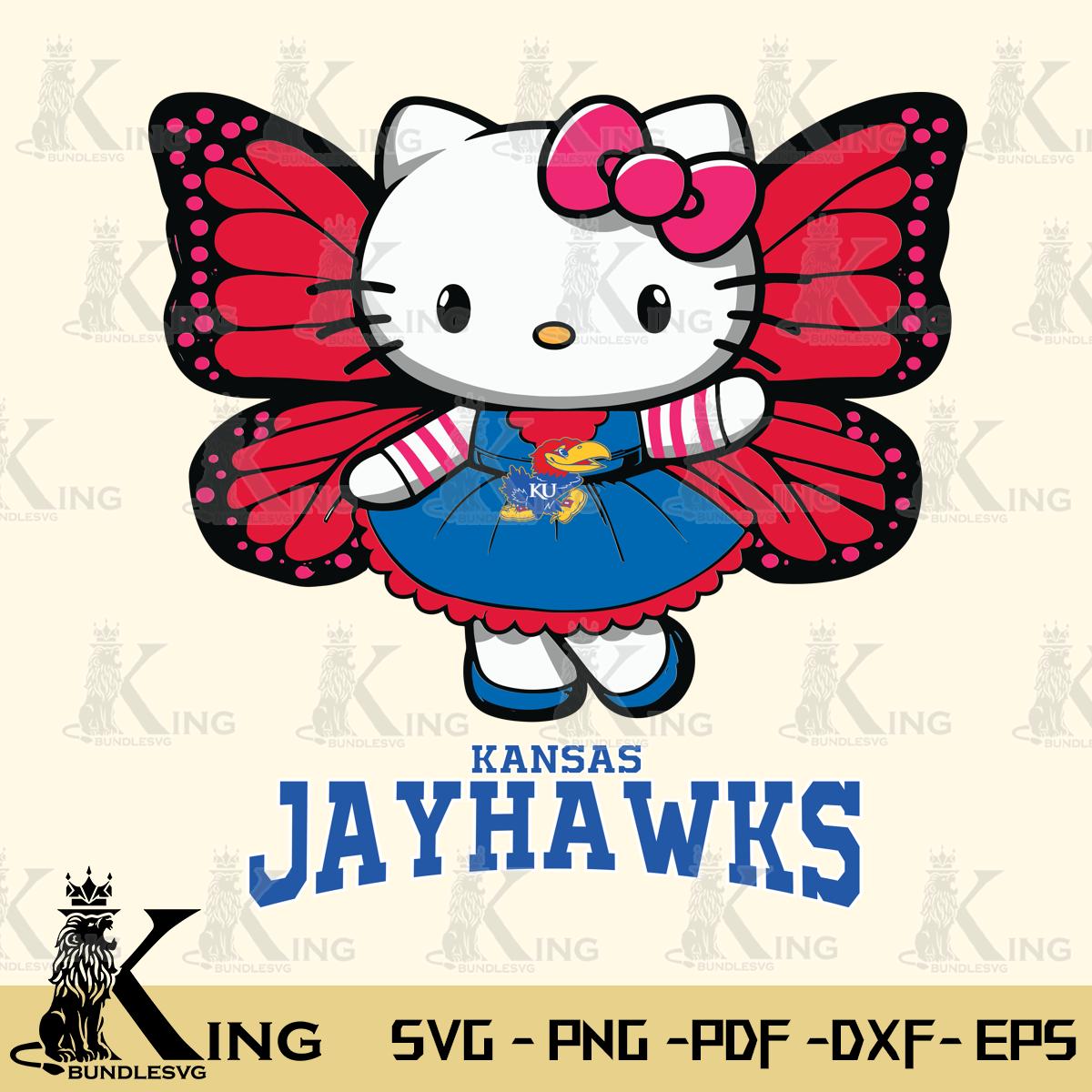 Kansas Jayhawks Whimsical Kitty Wings Svg Eps Dxf Png File, Digital Download