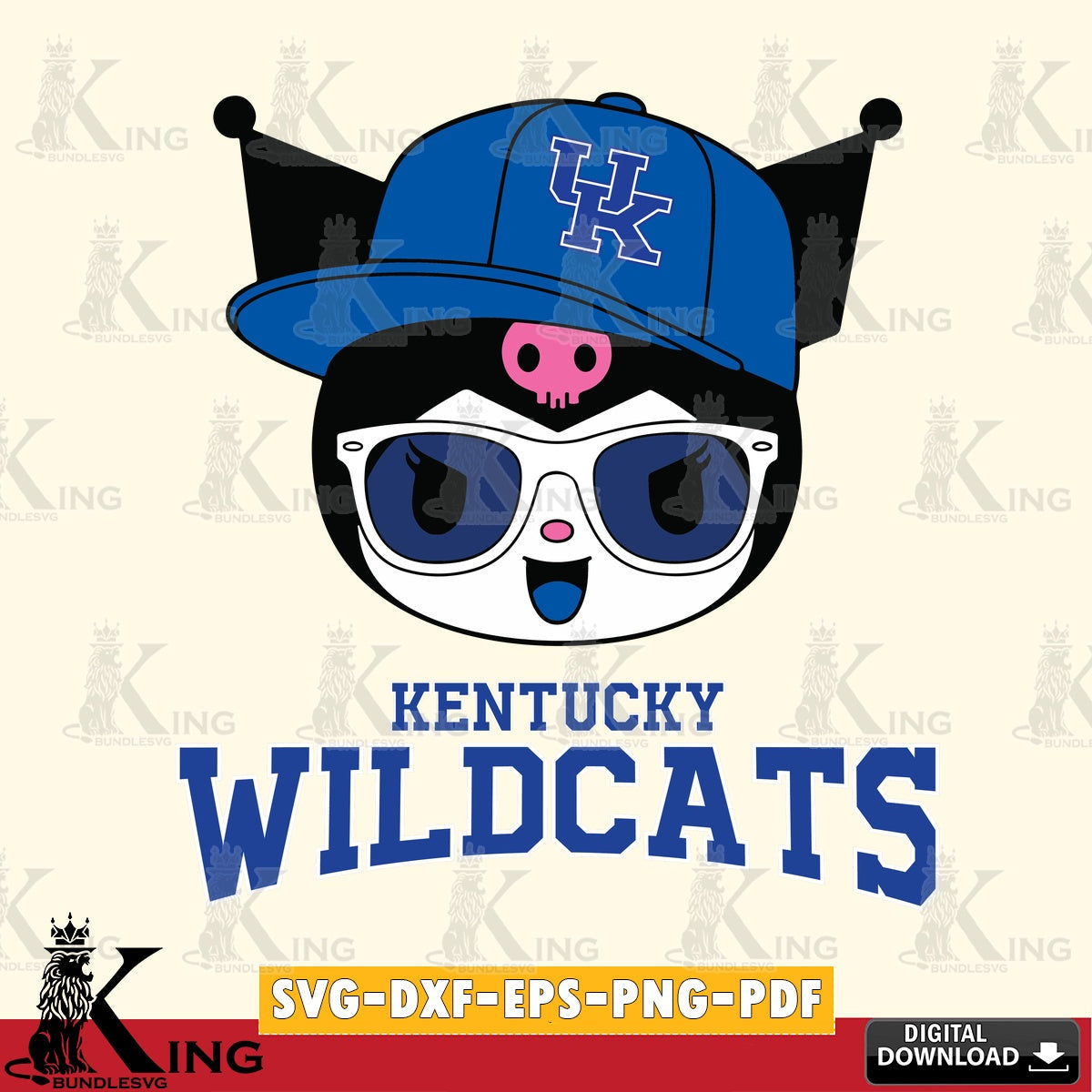 Kentucky Wildcats Kuromi Football Cool SVG file, Cricut, Cut file , Digital Download , Instant Download, Sanrio svg, Clipart
