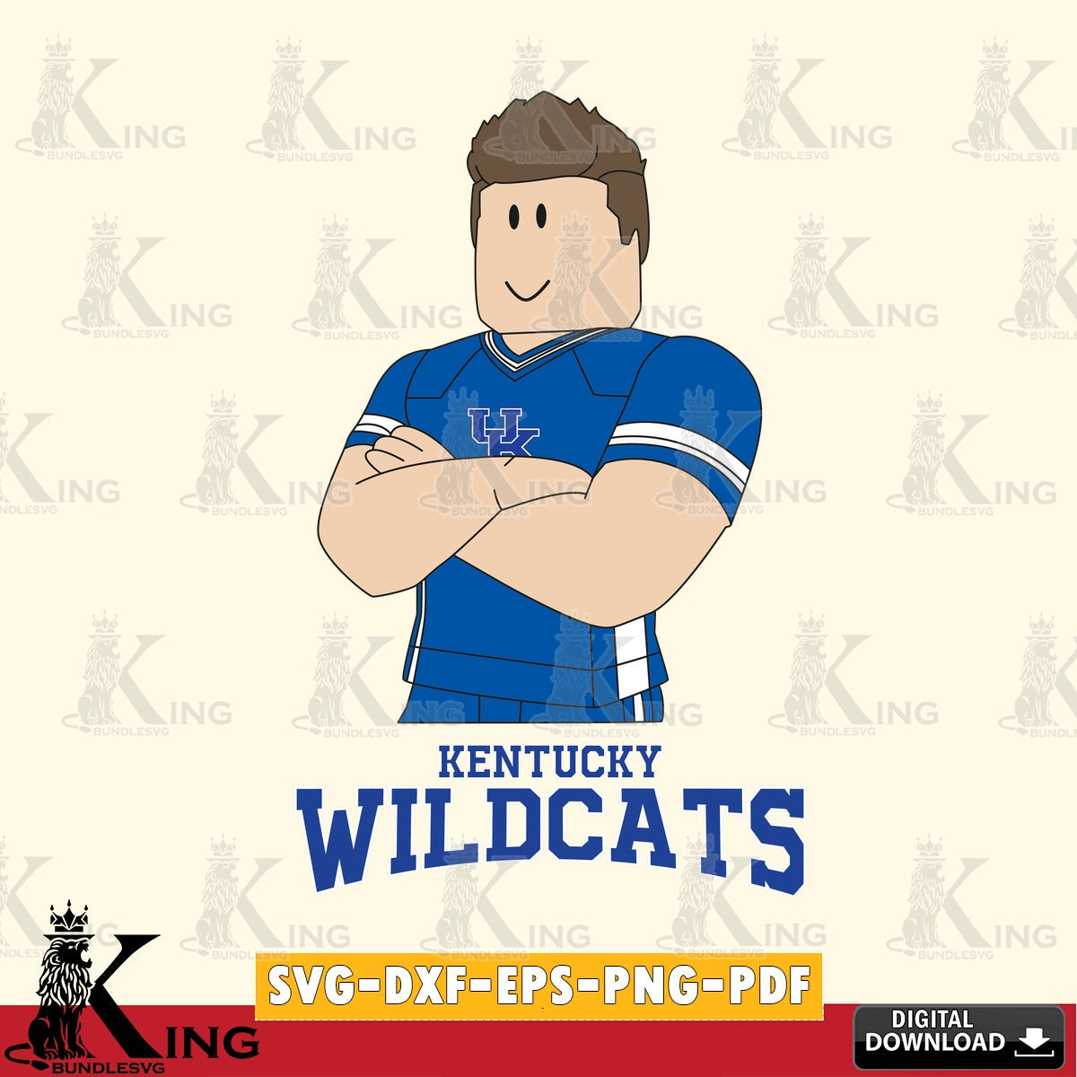 Kentucky Wildcats Roblox Football SVG file , NCAA Cricut, File cut , Digital Download , PDF File