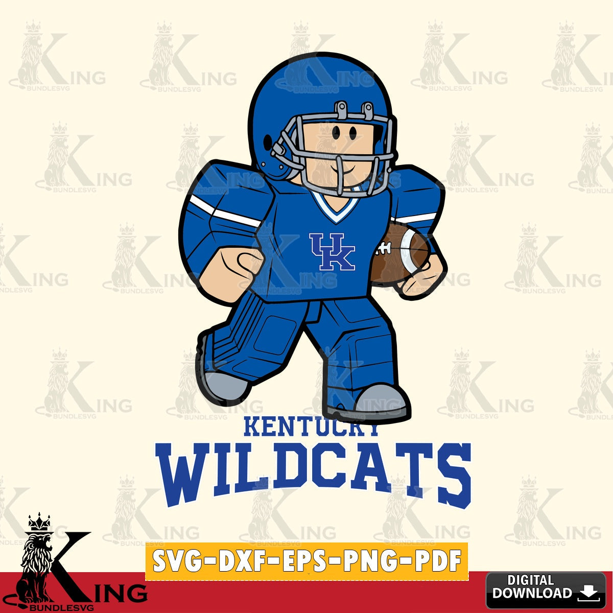 Kentucky Wildcats Roblox Player Rugby SVG file , NCAA Cricut, File cut , Digital Download , PDF File