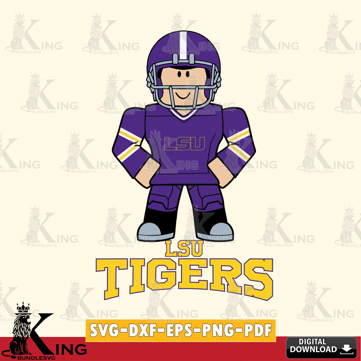 LSU Tigers Roblox Cool Football SVG file , NCAA Cricut, File cut , Digital Download , PDF File