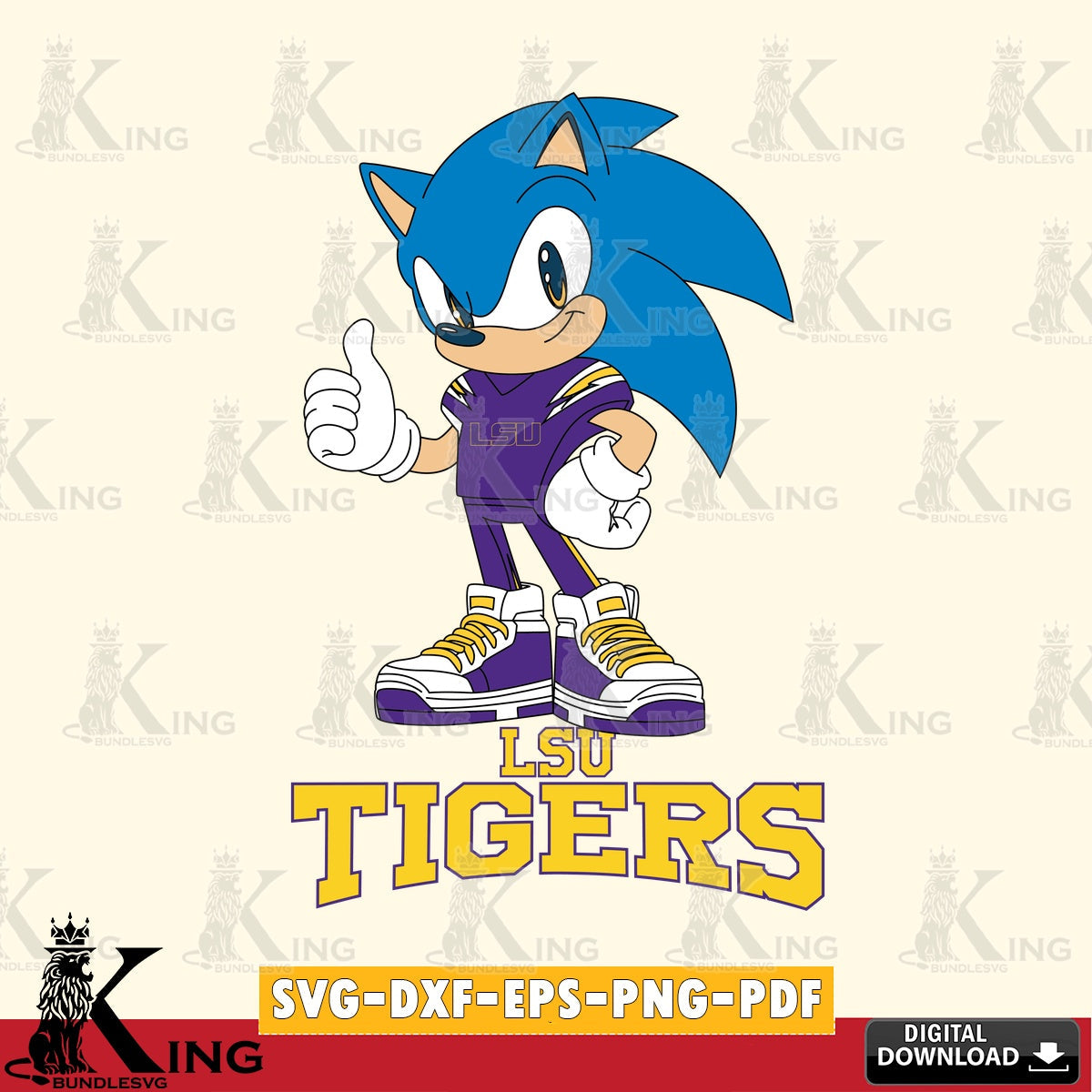 LSU Tigers Sonic Like Football SVG file, Vector , Digital Download , PDF File , Instant Download