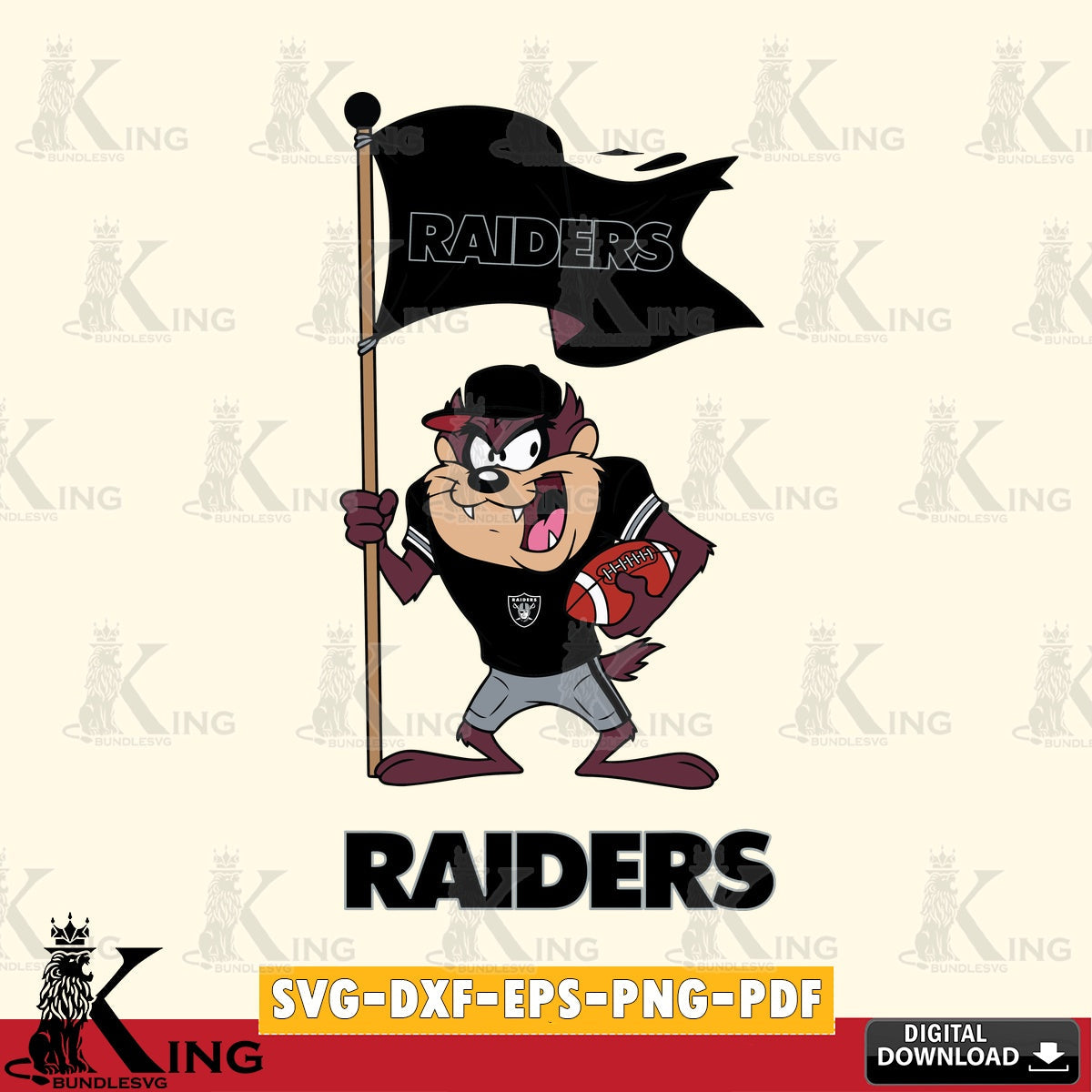 Las Vegas Raiders Football Taz Flag Art Cut file , Digital Download , Instant Download, Looney Tunes svg, Football svg